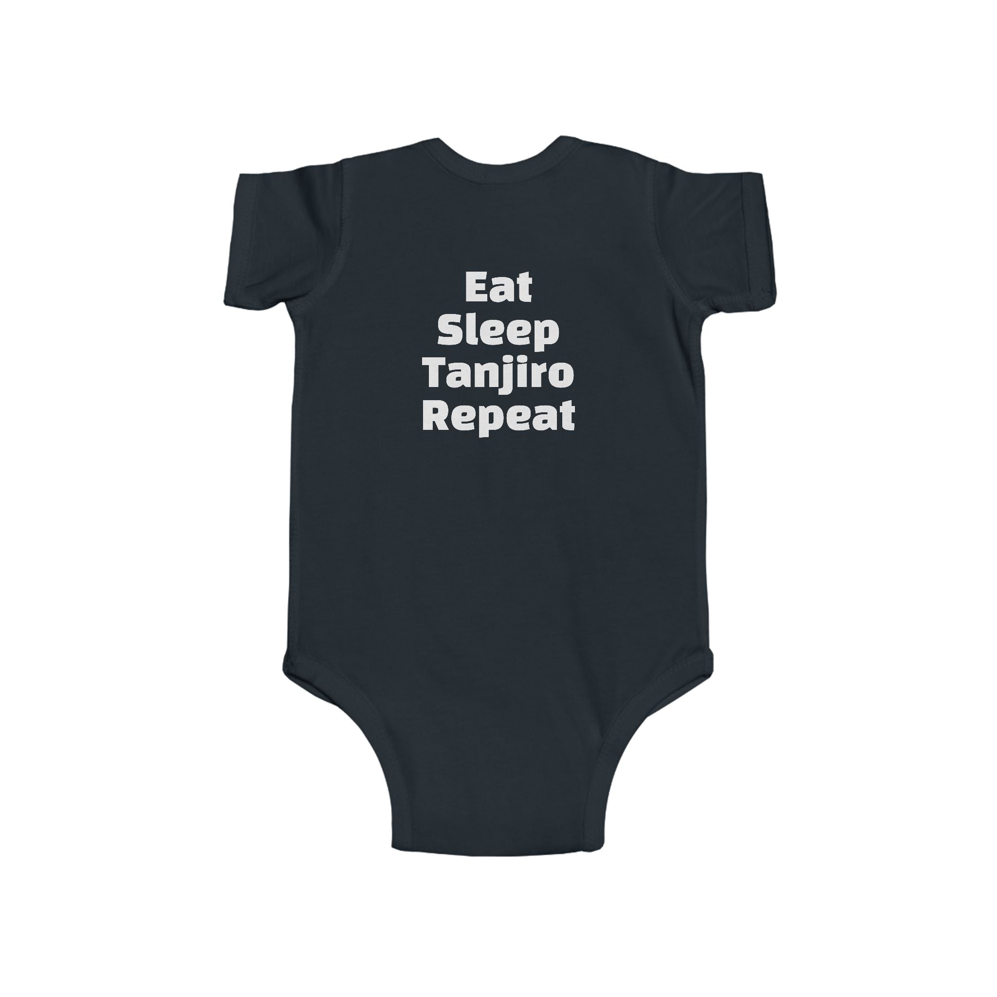 Tanjiro Baby Bodysuit — Chibi Demon Slayer Infant Onesie "Eat Sleep Tanjiro Repeat"
