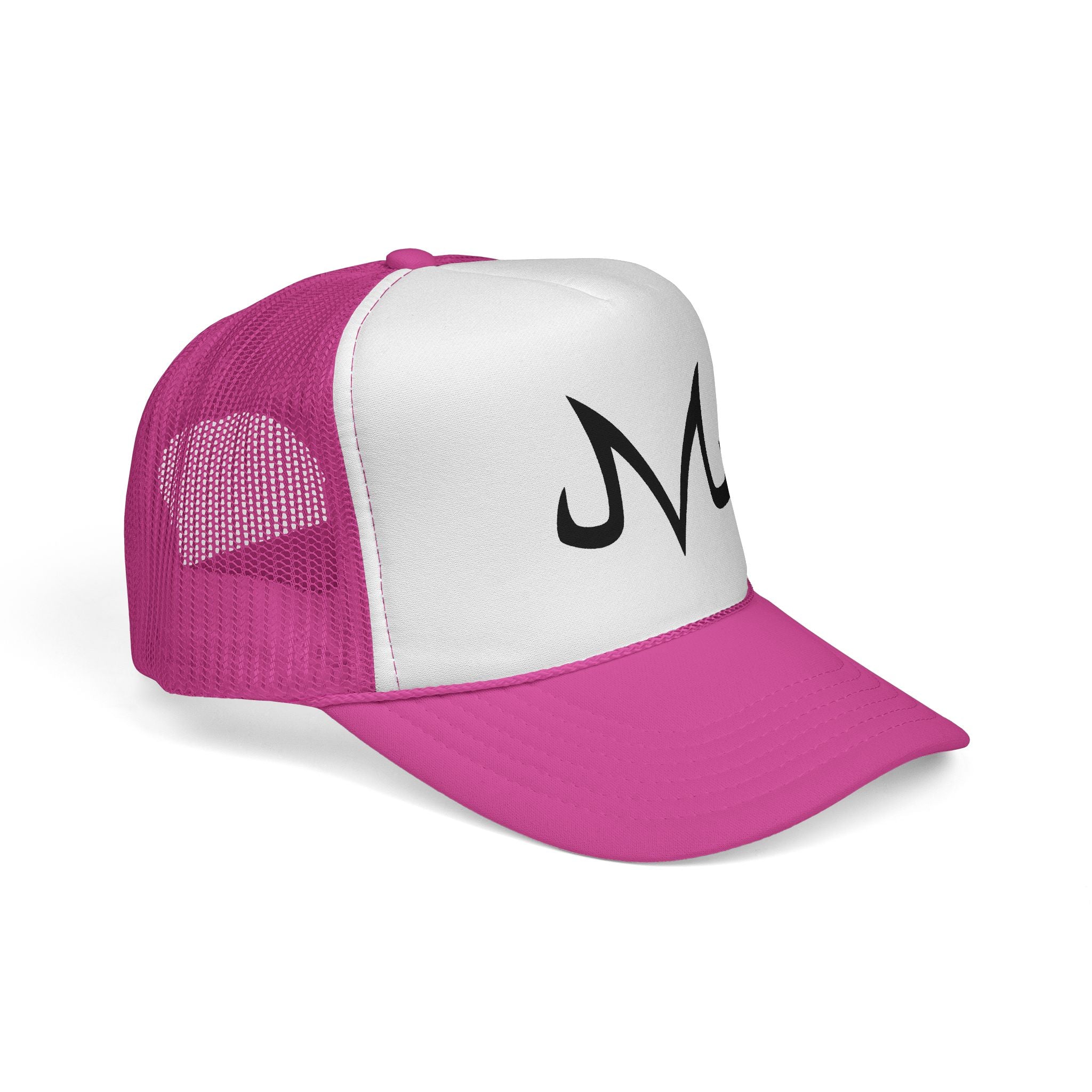 Dragonball z Majin 'M' Trucker Cap — Minimal Black & White Mesh Hat