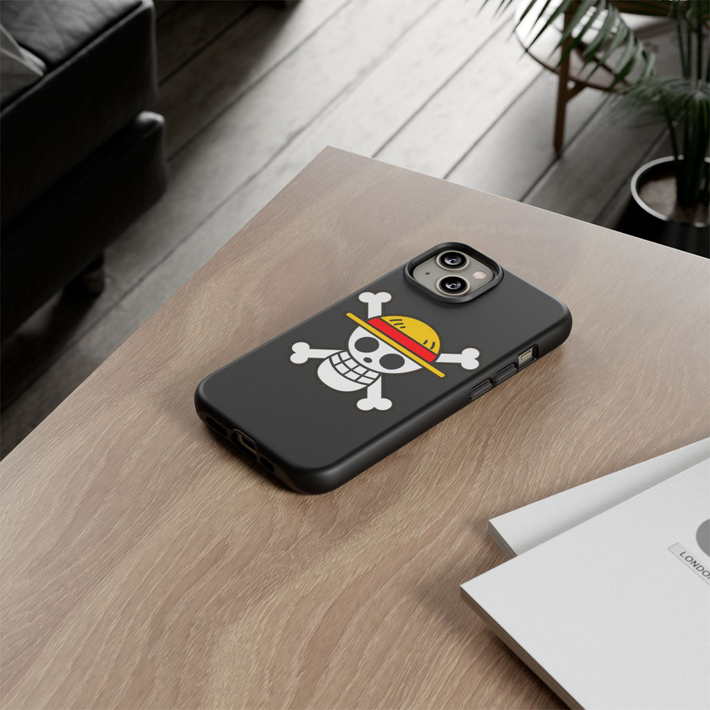 One Piece Straw Hat Skull Phone Case — Anime Pirate Jolly Roger Protective Cover