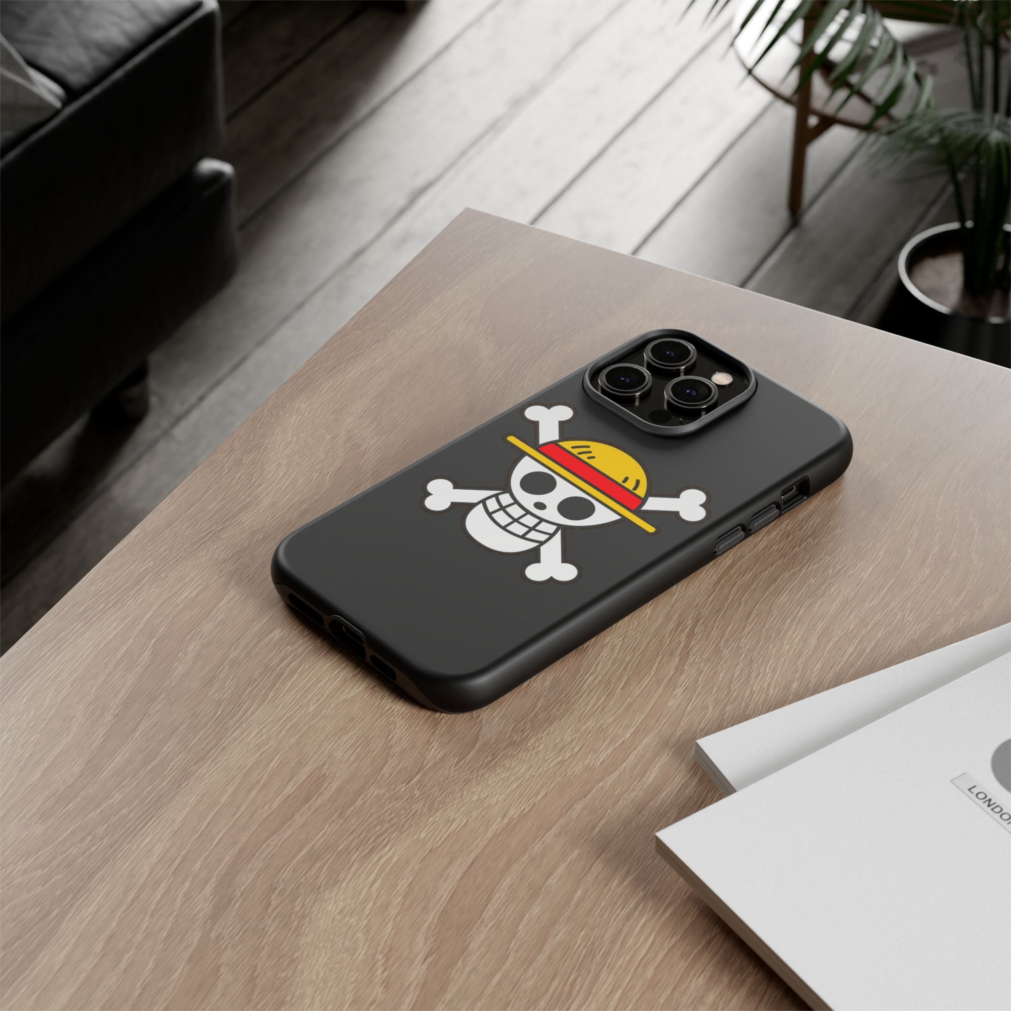 One Piece Straw Hat Skull Phone Case — Anime Pirate Jolly Roger Protective Cover