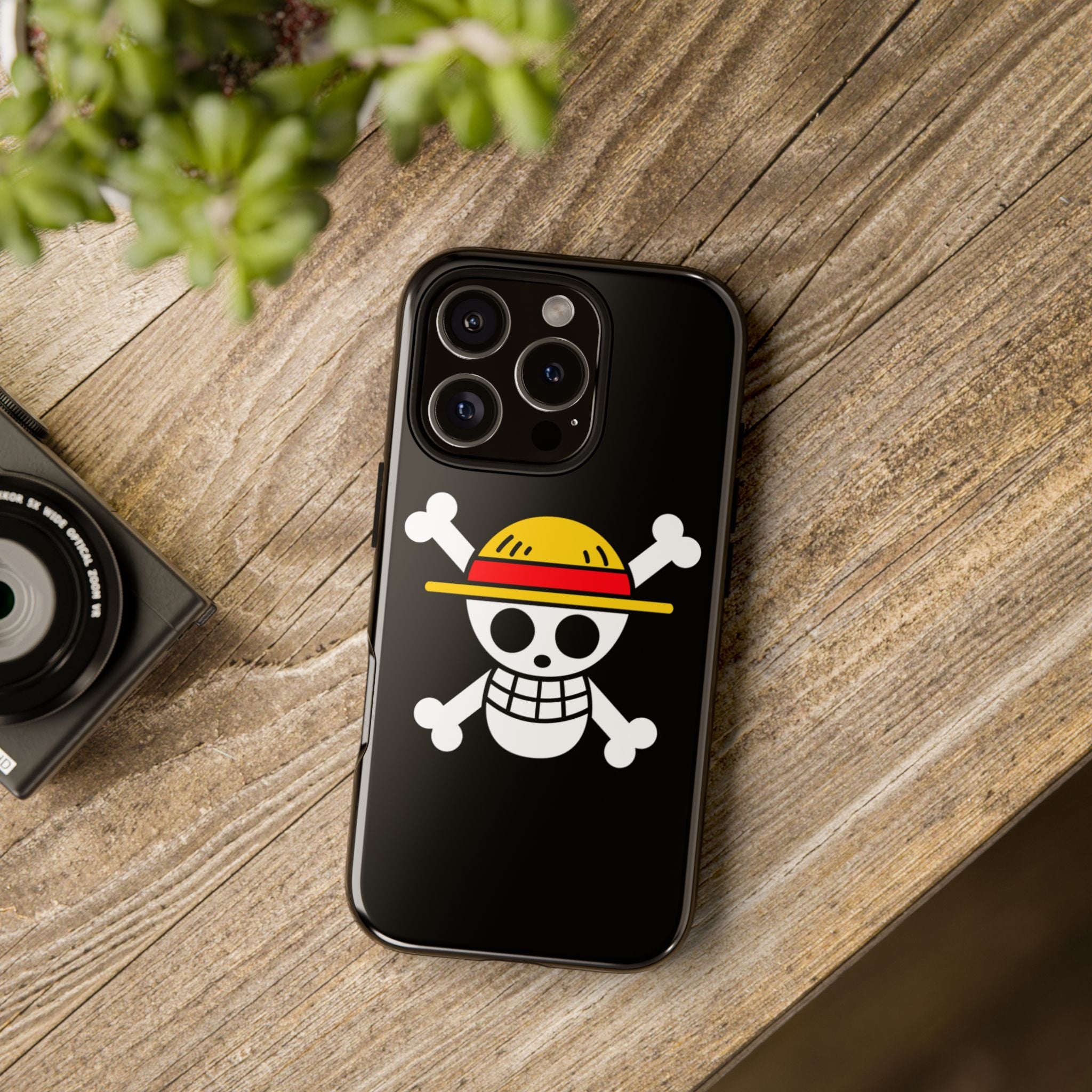 One Piece Straw Hat Skull Phone Case — Anime Pirate Jolly Roger Protective Cover