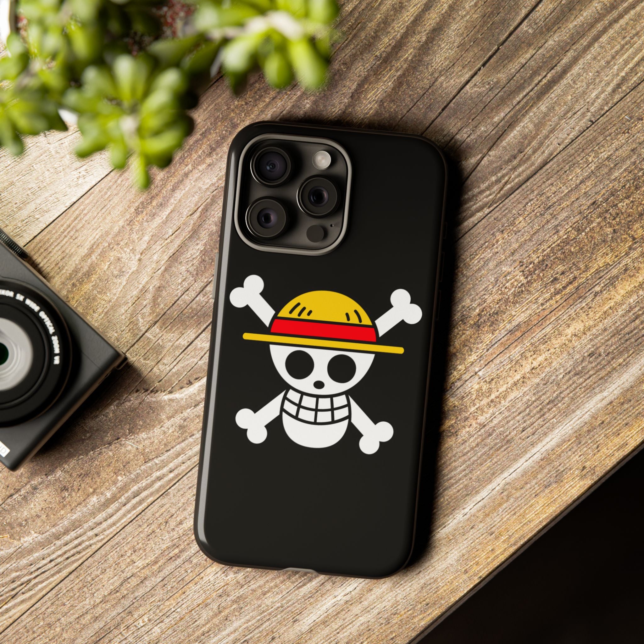 One Piece Straw Hat Skull Phone Case — Anime Pirate Jolly Roger Protective Cover