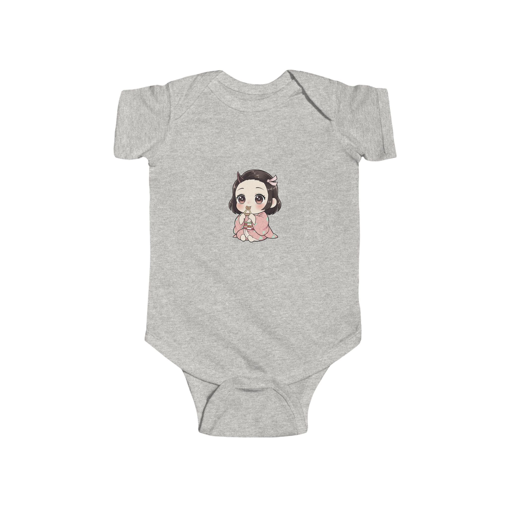 Nezuko Infant Bodysuit - Cute Chibi Character "Eat Sleep Nezuko Repeat" Baby Onesie