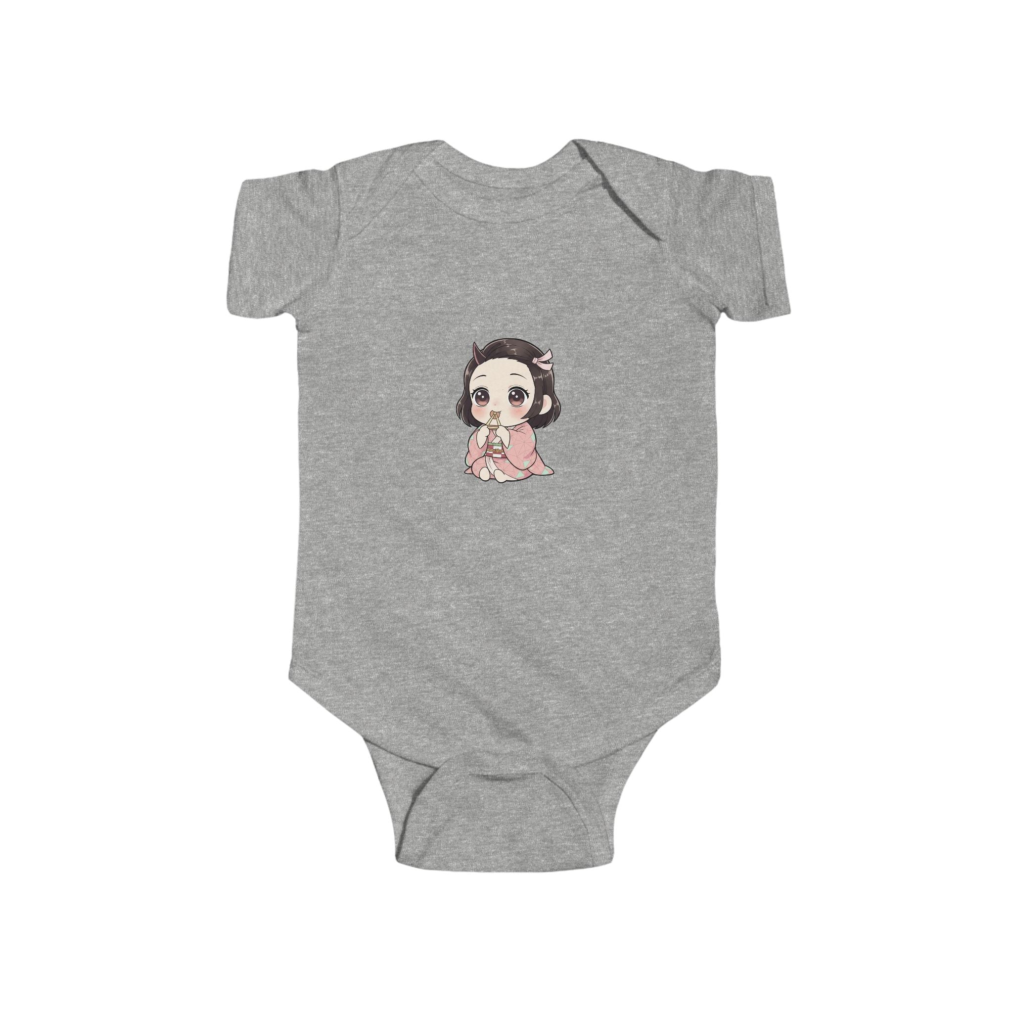 Nezuko Infant Bodysuit - Cute Chibi Character "Eat Sleep Nezuko Repeat" Baby Onesie