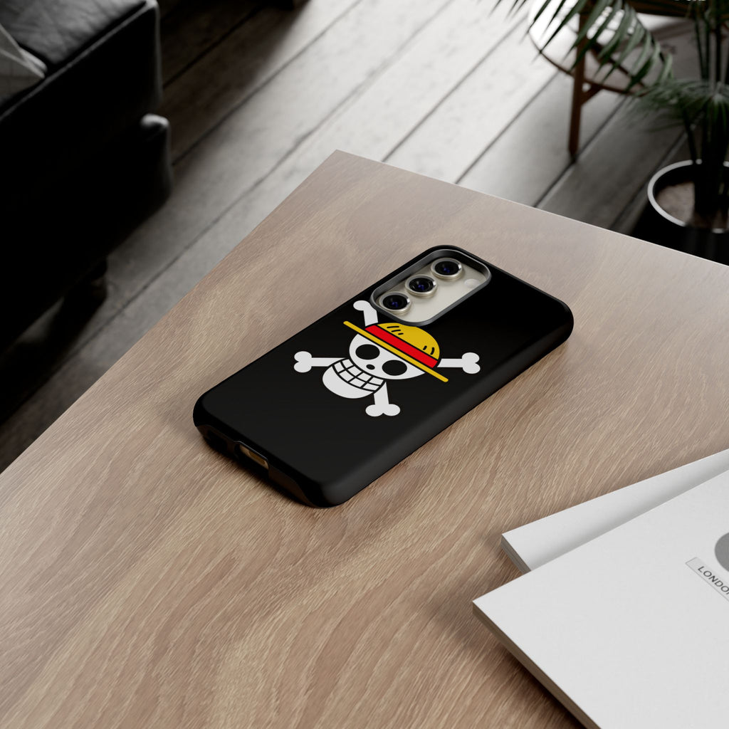 One Piece Straw Hat Skull Phone Case — Anime Pirate Jolly Roger Protective Cover