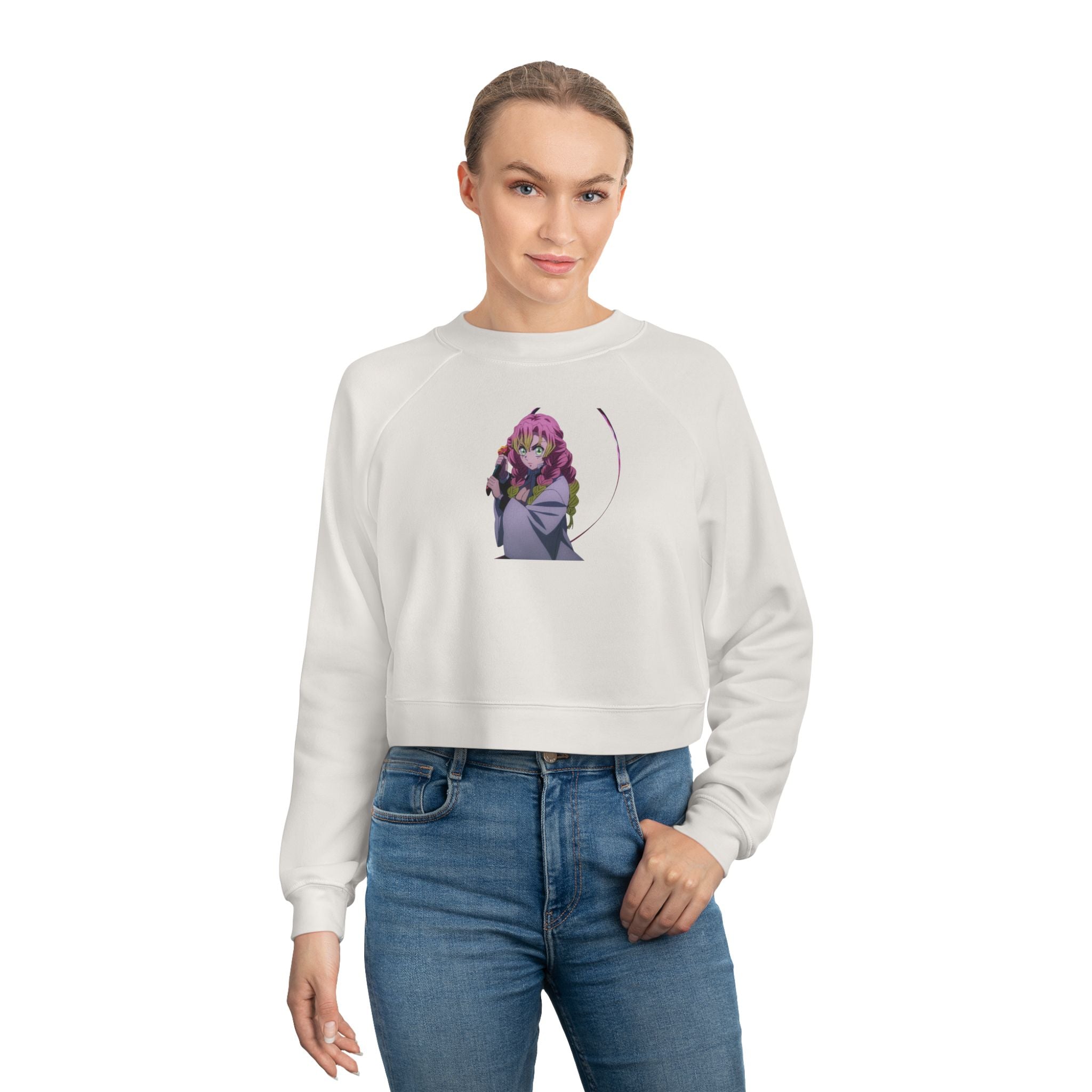 Demon Slayer Cropped Pullover — Love hashira mitsuri Graphic