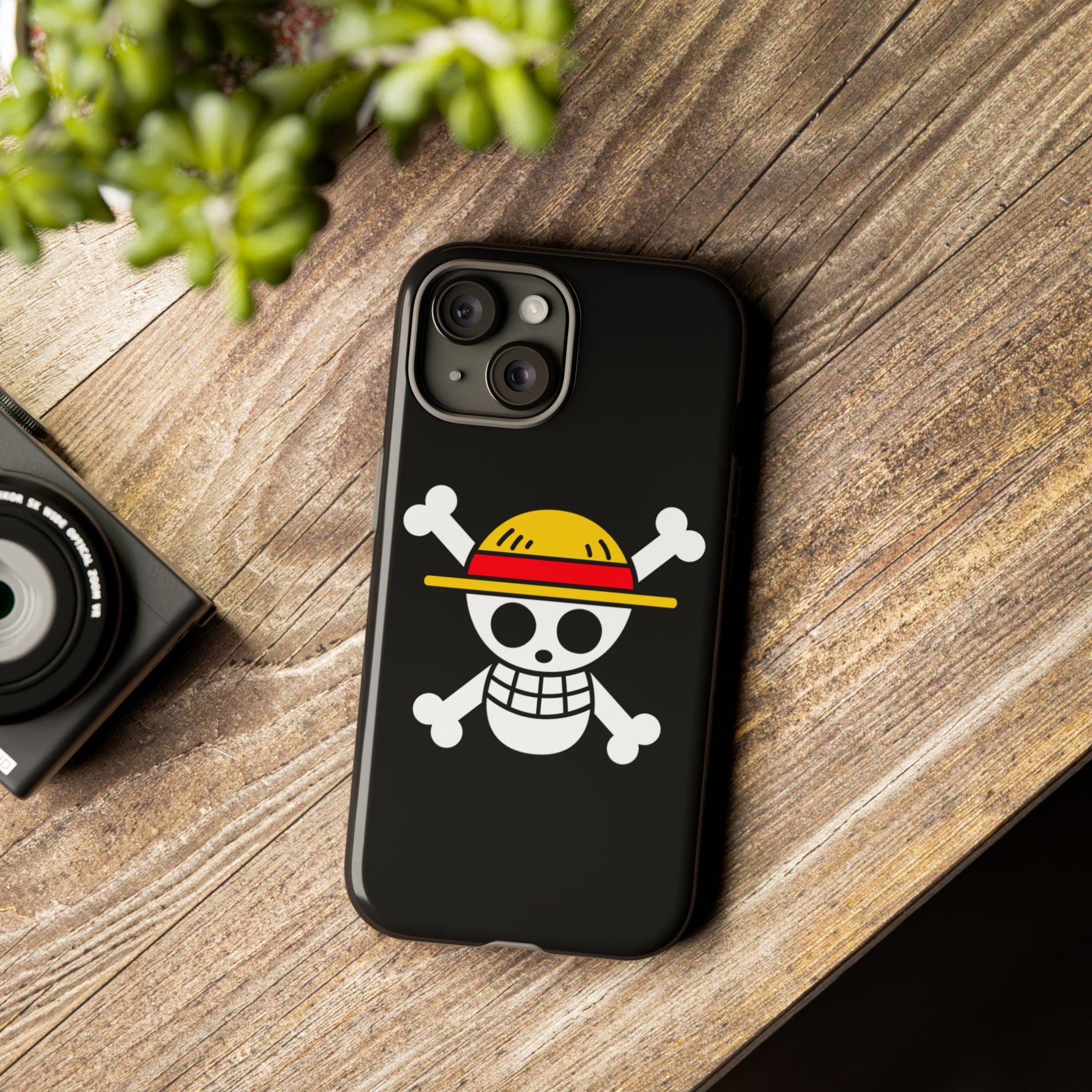 One Piece Straw Hat Skull Phone Case — Anime Pirate Jolly Roger Protective Cover