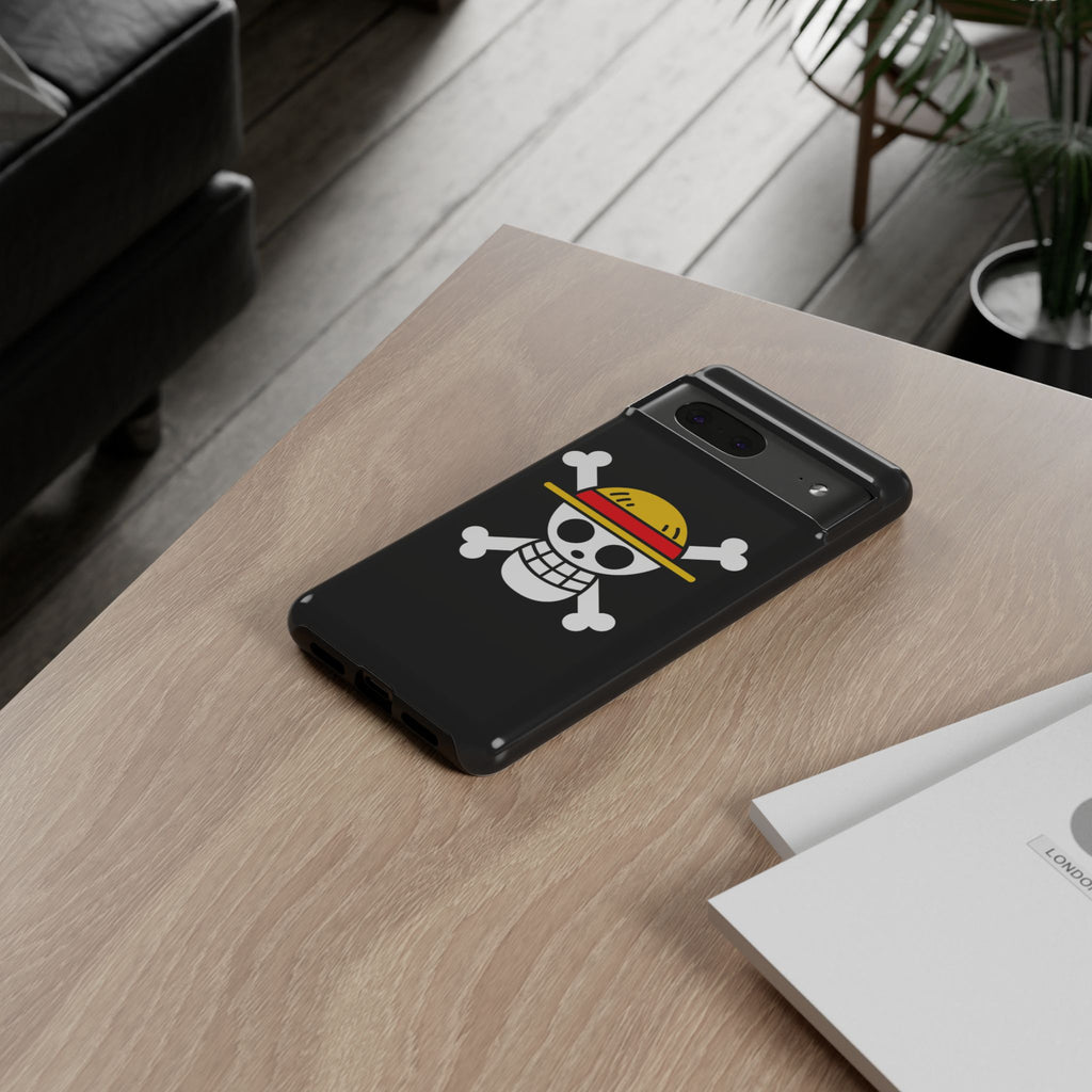 One Piece Straw Hat Skull Phone Case — Anime Pirate Jolly Roger Protective Cover