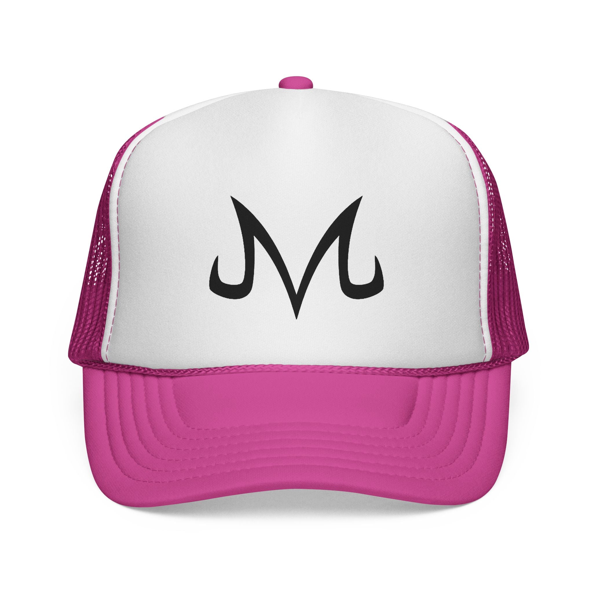 Dragonball z Majin 'M' Trucker Cap — Minimal Black & White Mesh Hat