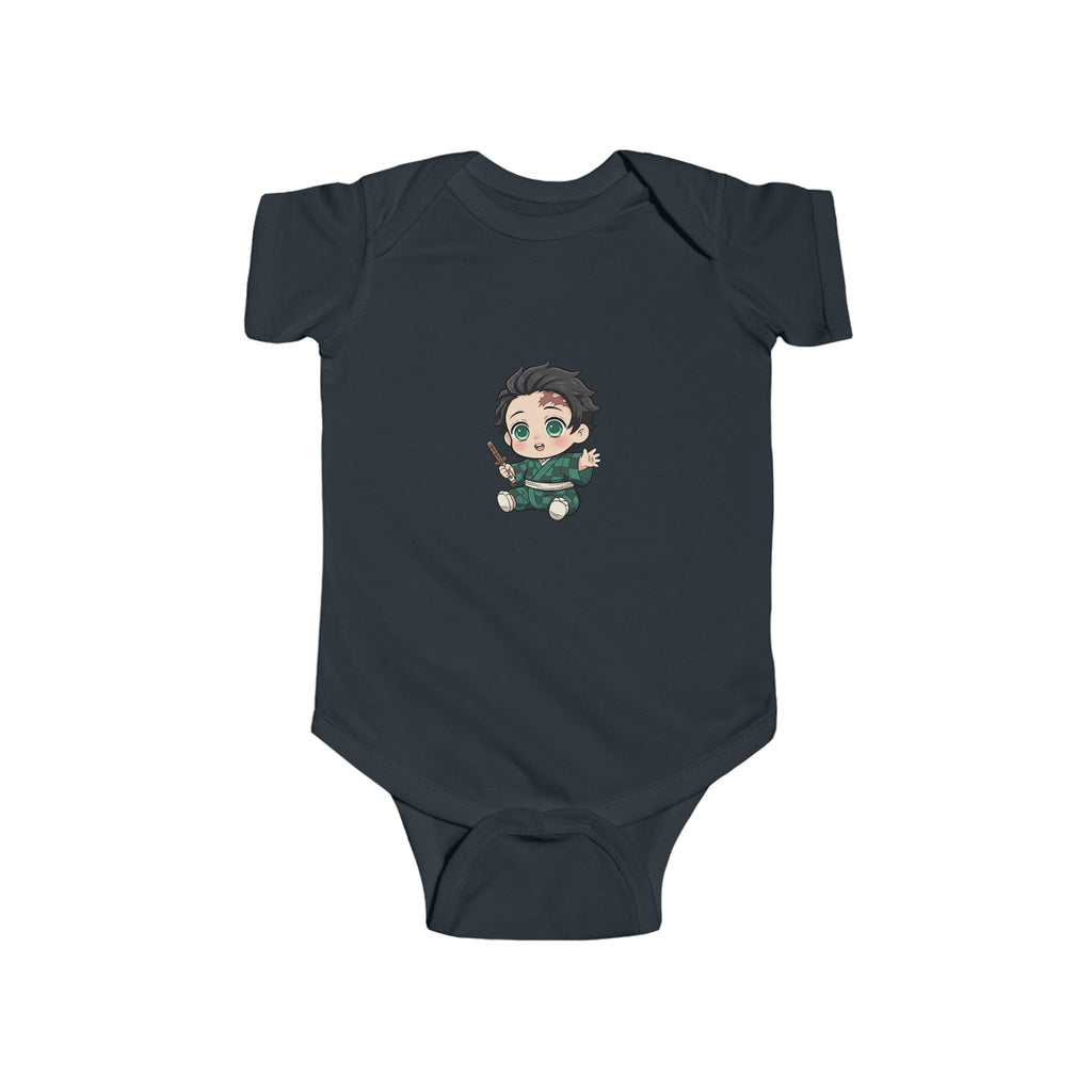 Tanjiro Baby Bodysuit — Chibi Demon Slayer Infant Onesie "Eat Sleep Tanjiro Repeat"