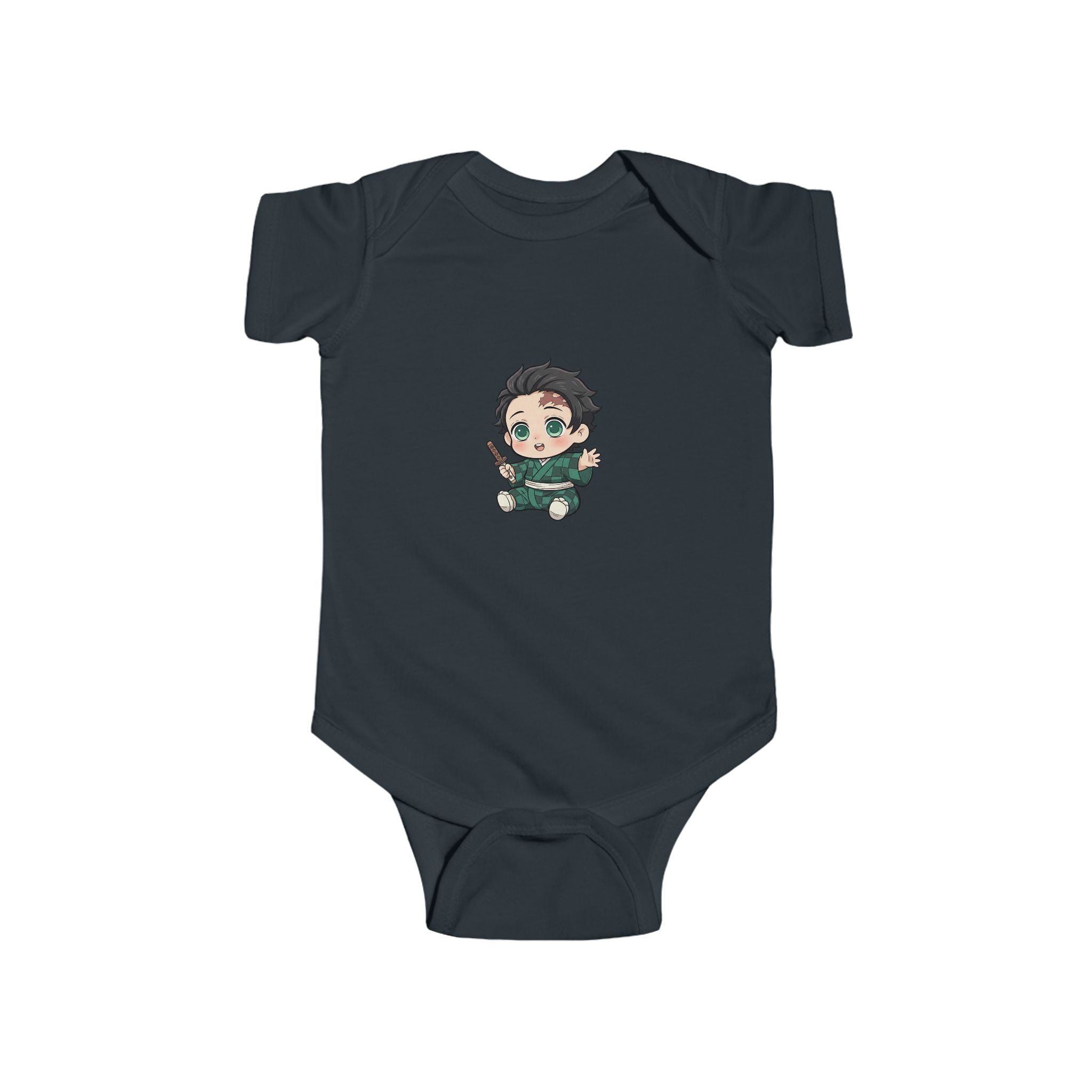 Tanjiro Baby Bodysuit — Chibi Demon Slayer Infant Onesie "Eat Sleep Tanjiro Repeat"