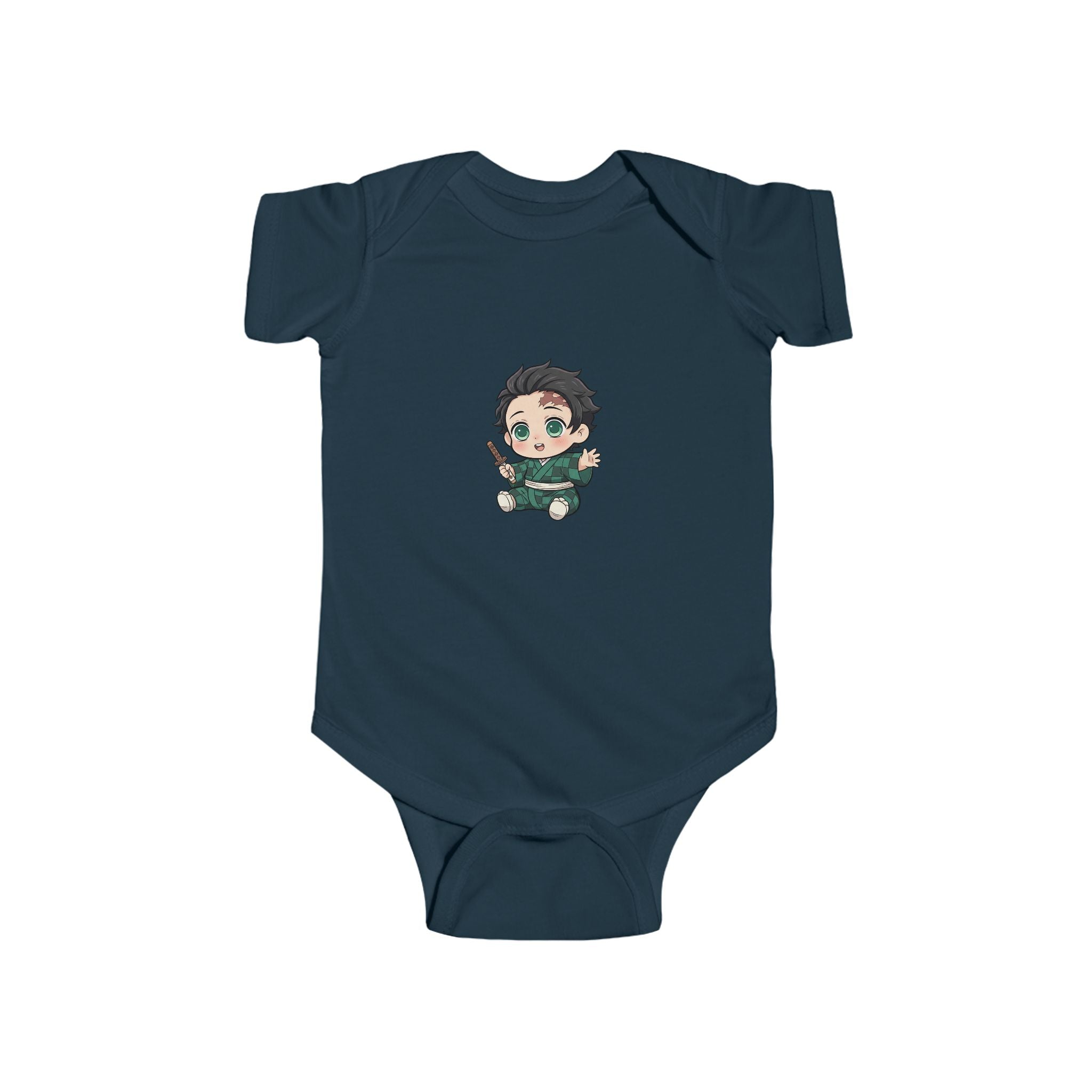 Tanjiro Baby Bodysuit — Chibi Demon Slayer Infant Onesie "Eat Sleep Tanjiro Repeat"