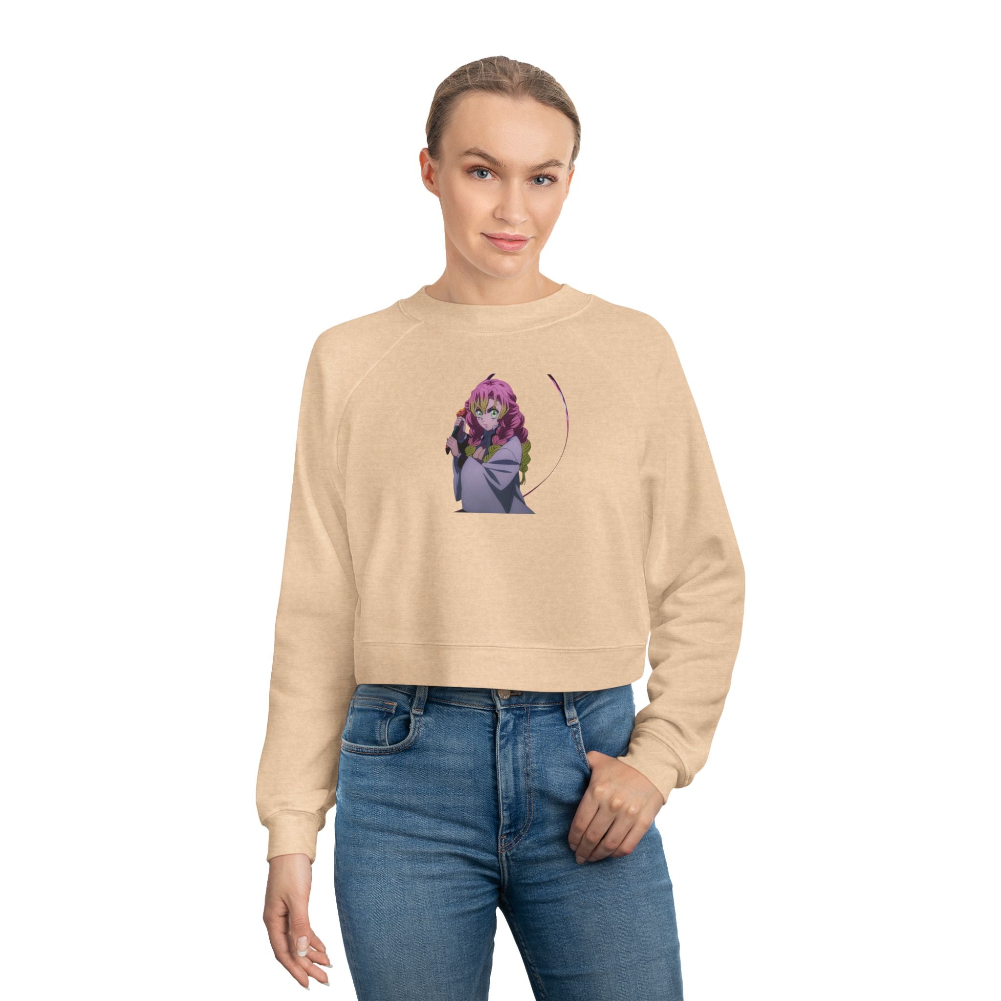 Demon Slayer Cropped Pullover — Love hashira mitsuri Graphic