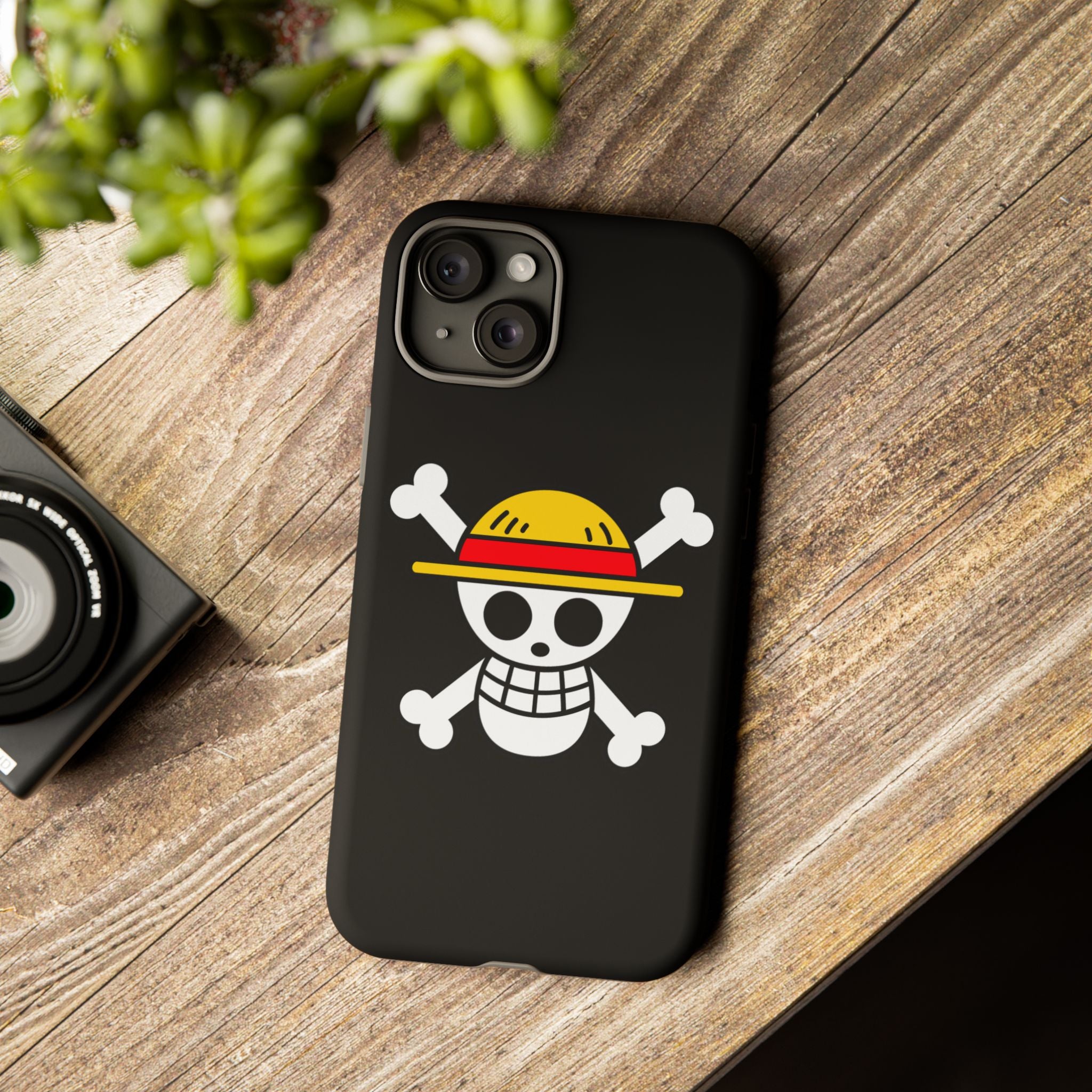 One Piece Straw Hat Skull Phone Case — Anime Pirate Jolly Roger Protective Cover
