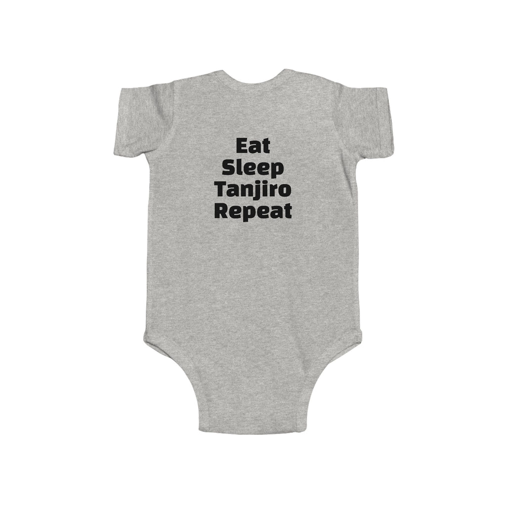 Tanjiro Baby Bodysuit — Chibi Demon Slayer Infant Onesie "Eat Sleep Tanjiro Repeat"