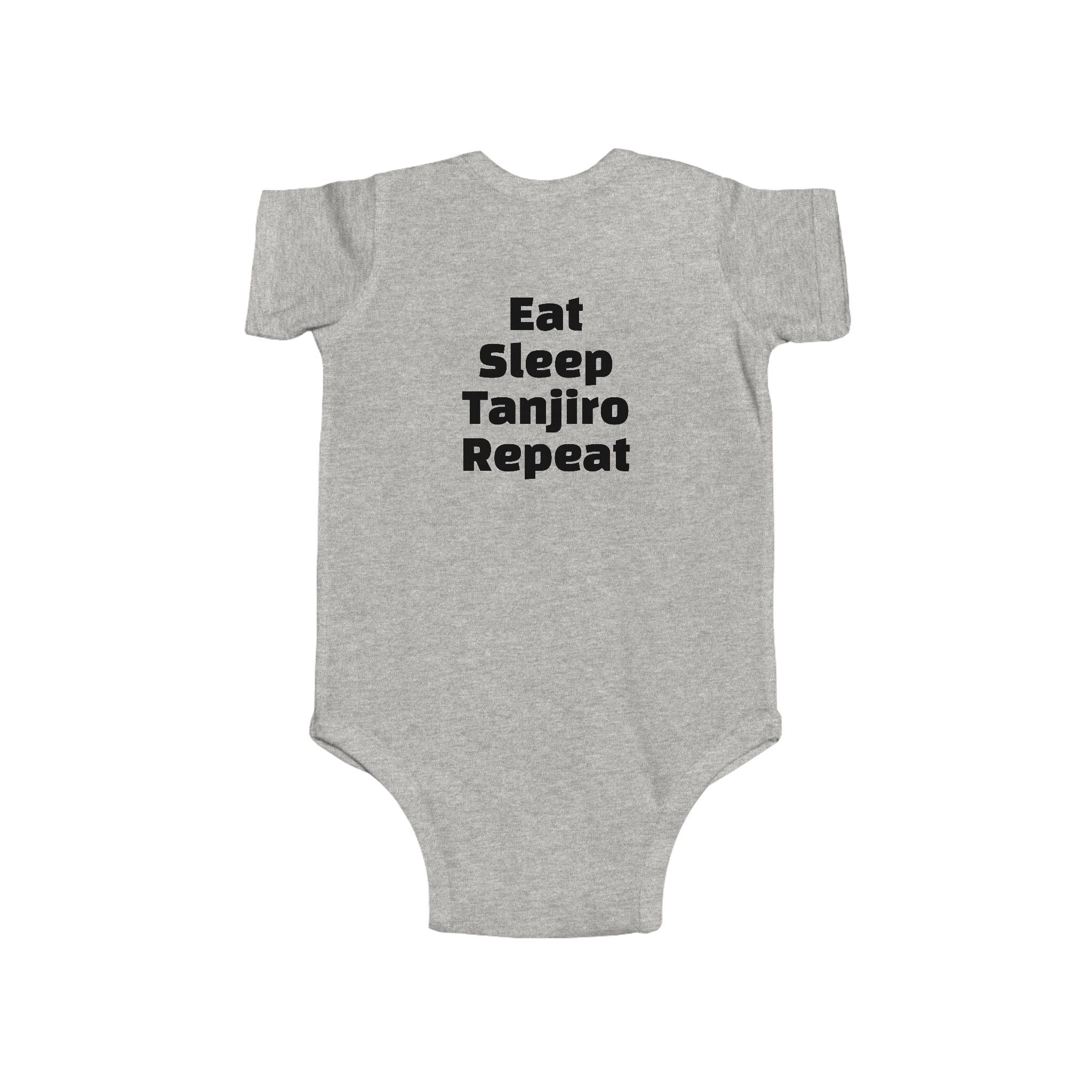 Tanjiro Baby Bodysuit — Chibi Demon Slayer Infant Onesie "Eat Sleep Tanjiro Repeat"