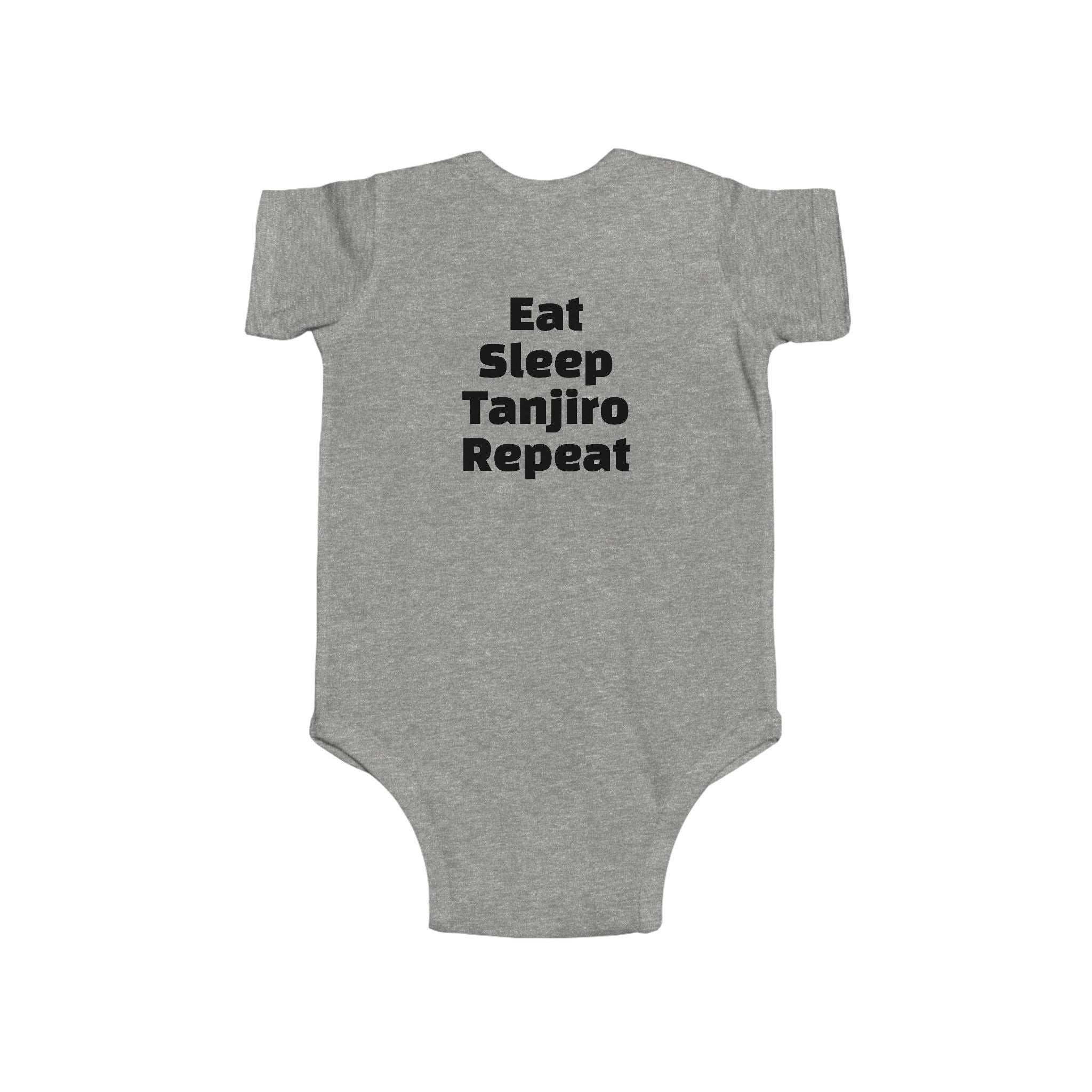 Tanjiro Baby Bodysuit — Chibi Demon Slayer Infant Onesie "Eat Sleep Tanjiro Repeat"