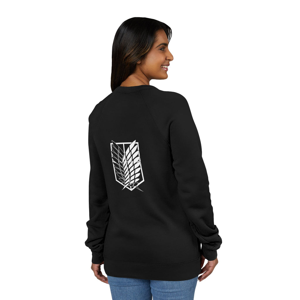 Unisex Sponge Fleece Raglan Sweatshirt Freedom Wings Attack On Titan