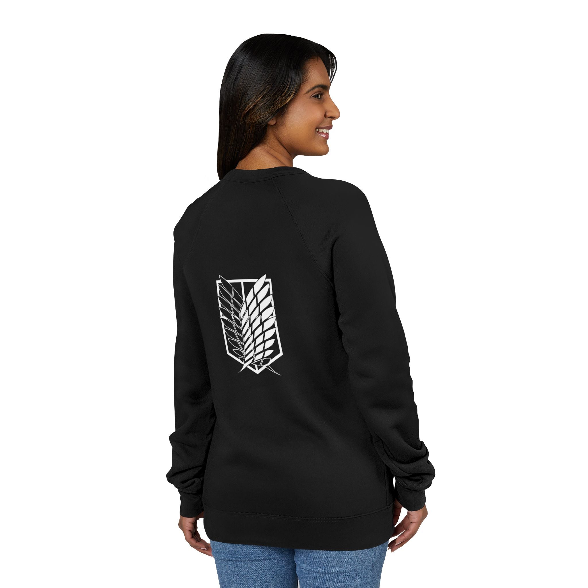 Unisex Sponge Fleece Raglan Sweatshirt Freedom Wings Attack On Titan