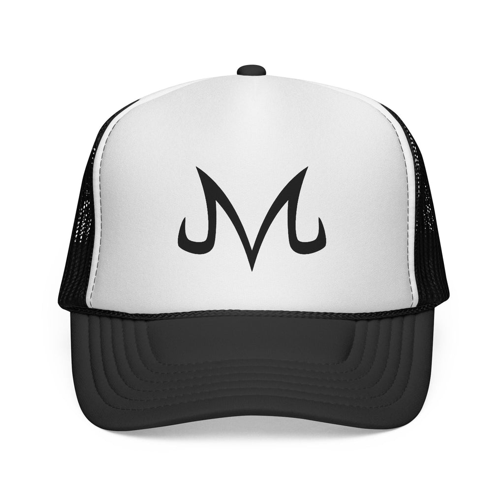 Dragonball z Majin 'M' Trucker Cap — Minimal Black & White Mesh Hat