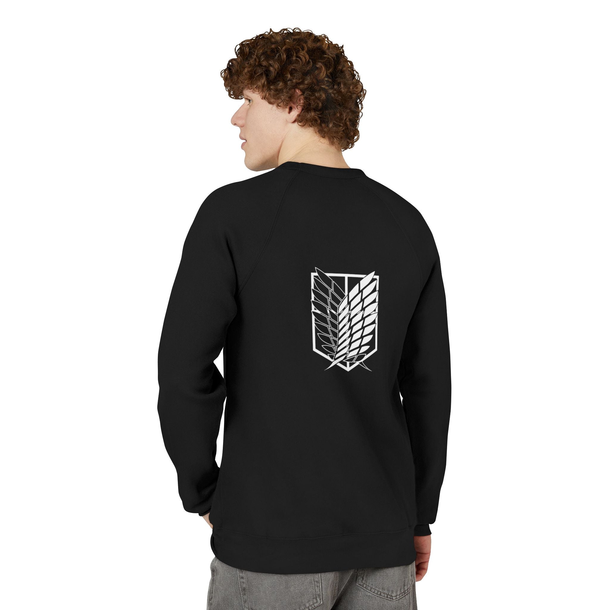 Unisex Sponge Fleece Raglan Sweatshirt Freedom Wings Attack On Titan