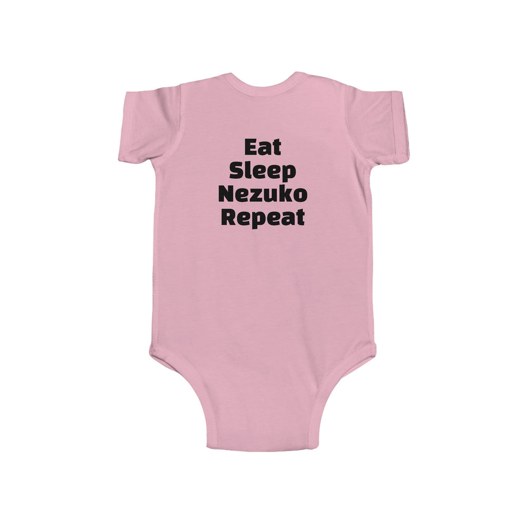 Nezuko Infant Bodysuit - Cute Chibi Character "Eat Sleep Nezuko Repeat" Baby Onesie