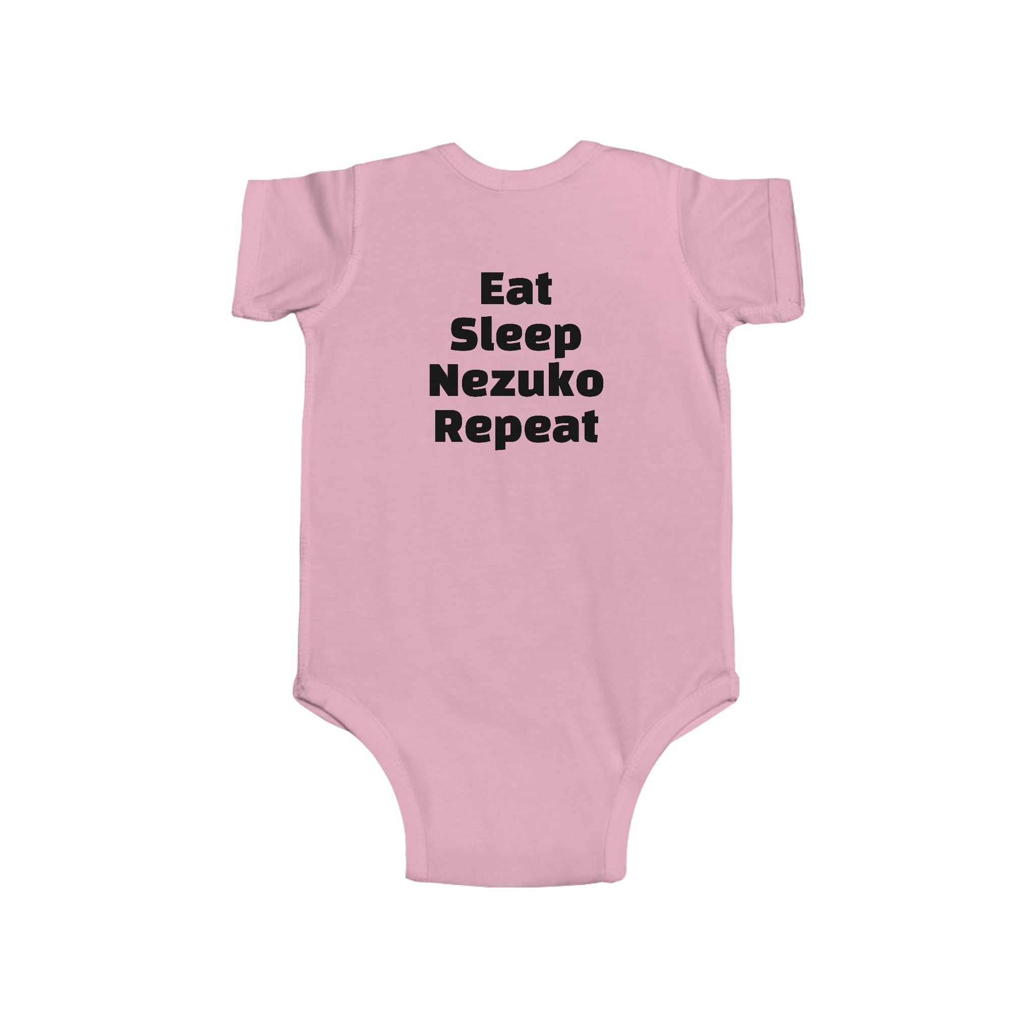 Nezuko Infant Bodysuit - Cute Chibi Character "Eat Sleep Nezuko Repeat" Baby Onesie