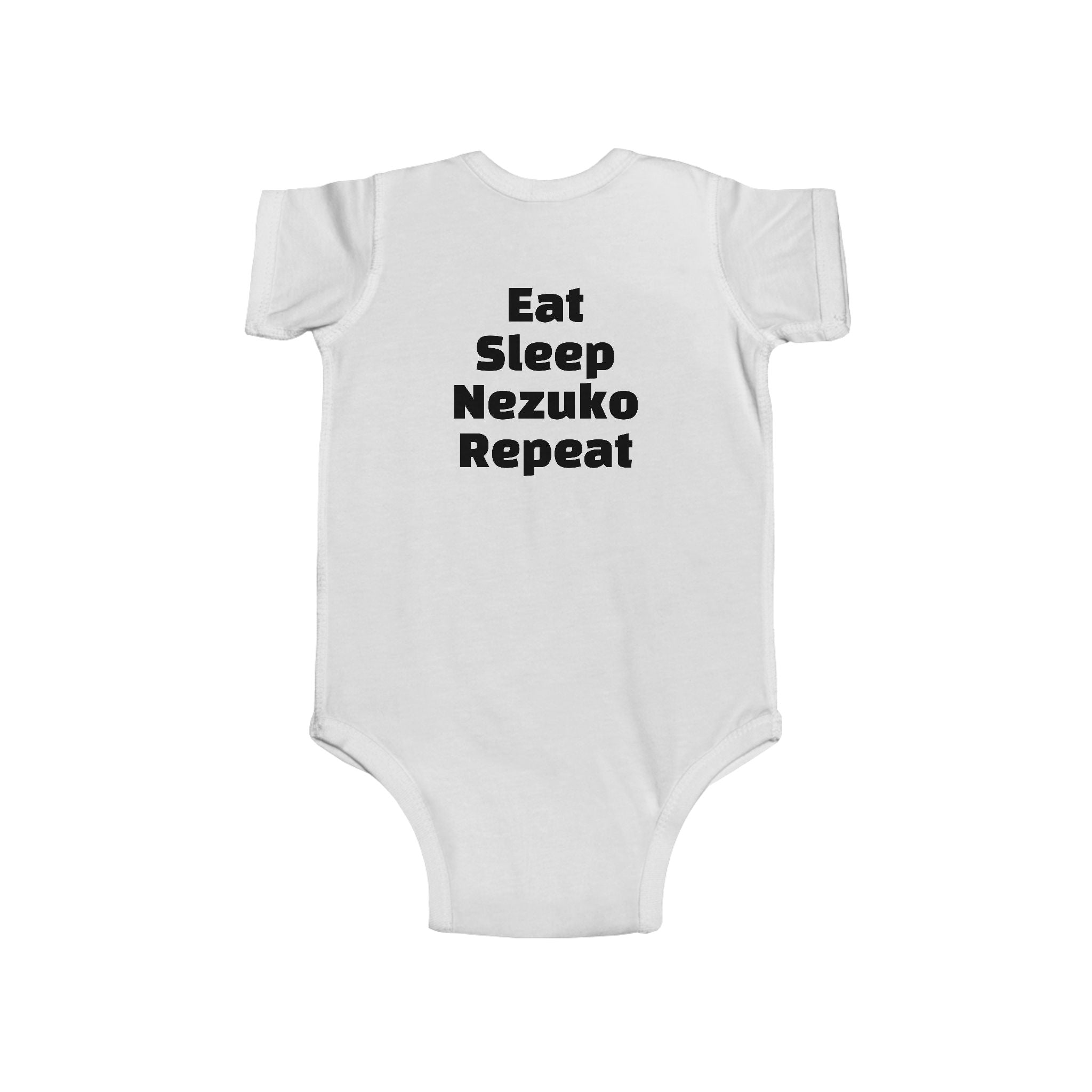 Nezuko Infant Bodysuit - Cute Chibi Character "Eat Sleep Nezuko Repeat" Baby Onesie