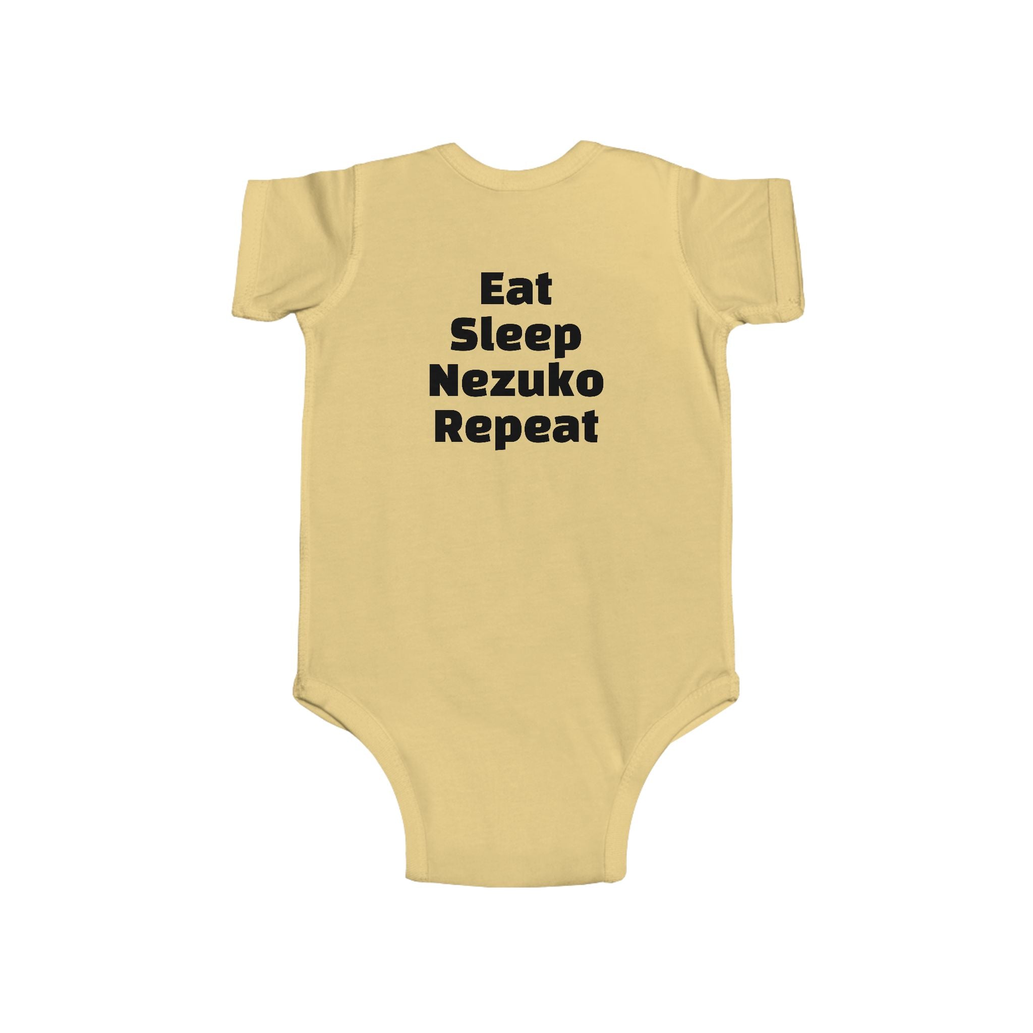 Nezuko Infant Bodysuit - Cute Chibi Character "Eat Sleep Nezuko Repeat" Baby Onesie