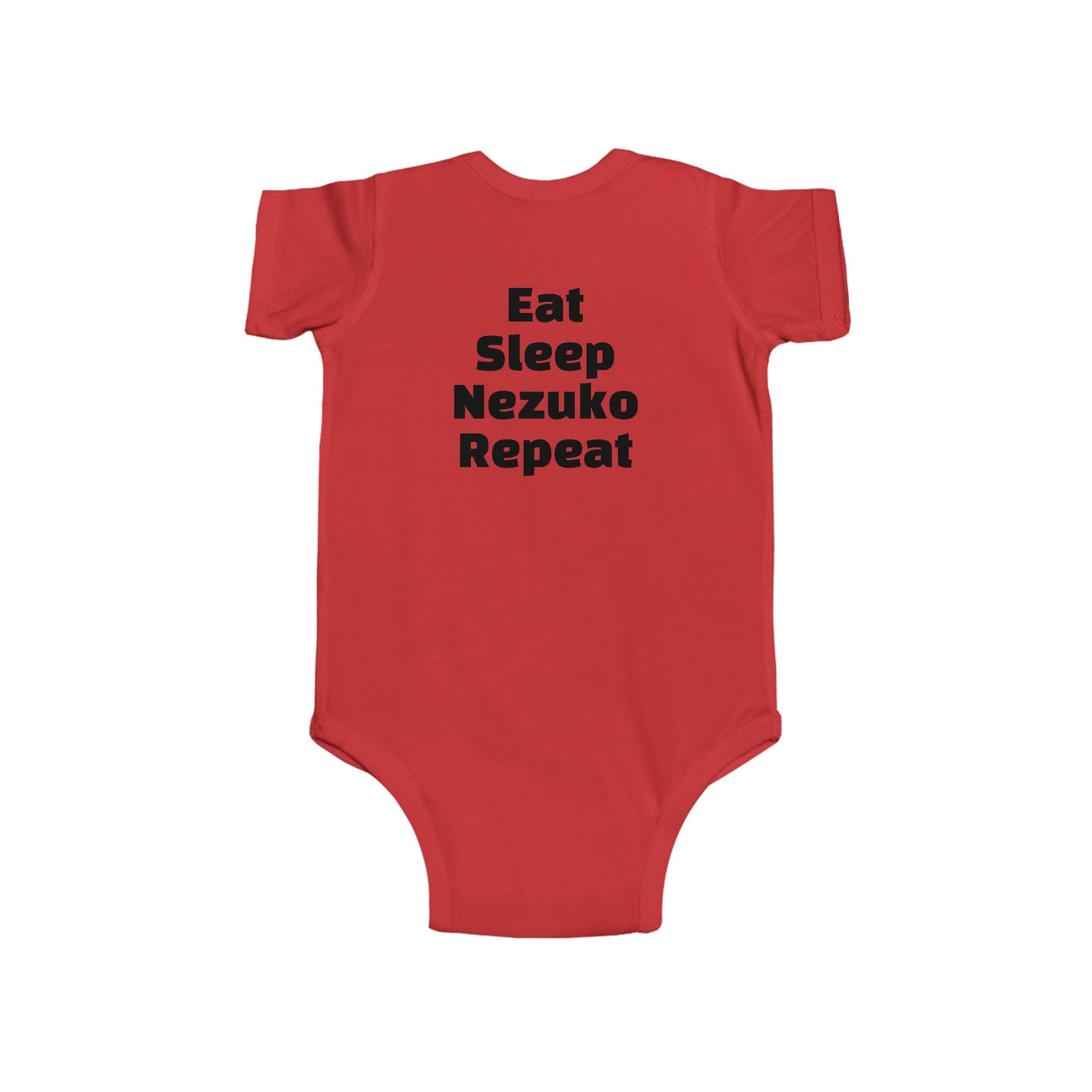 Nezuko Infant Bodysuit - Cute Chibi Character "Eat Sleep Nezuko Repeat" Baby Onesie