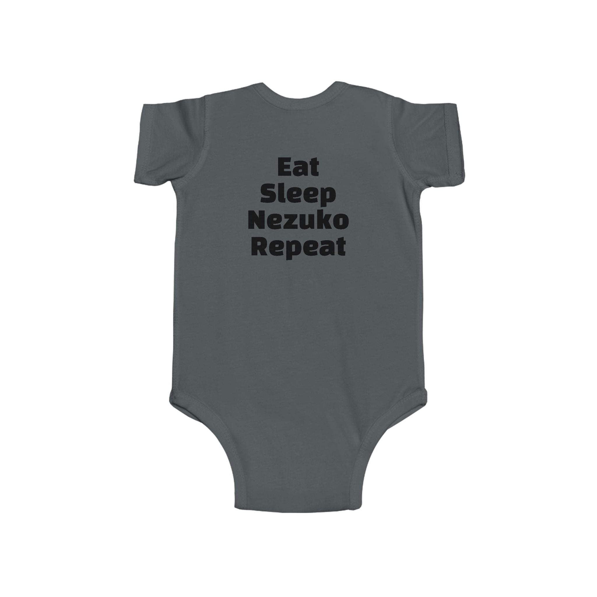 Nezuko Infant Bodysuit - Cute Chibi Character "Eat Sleep Nezuko Repeat" Baby Onesie