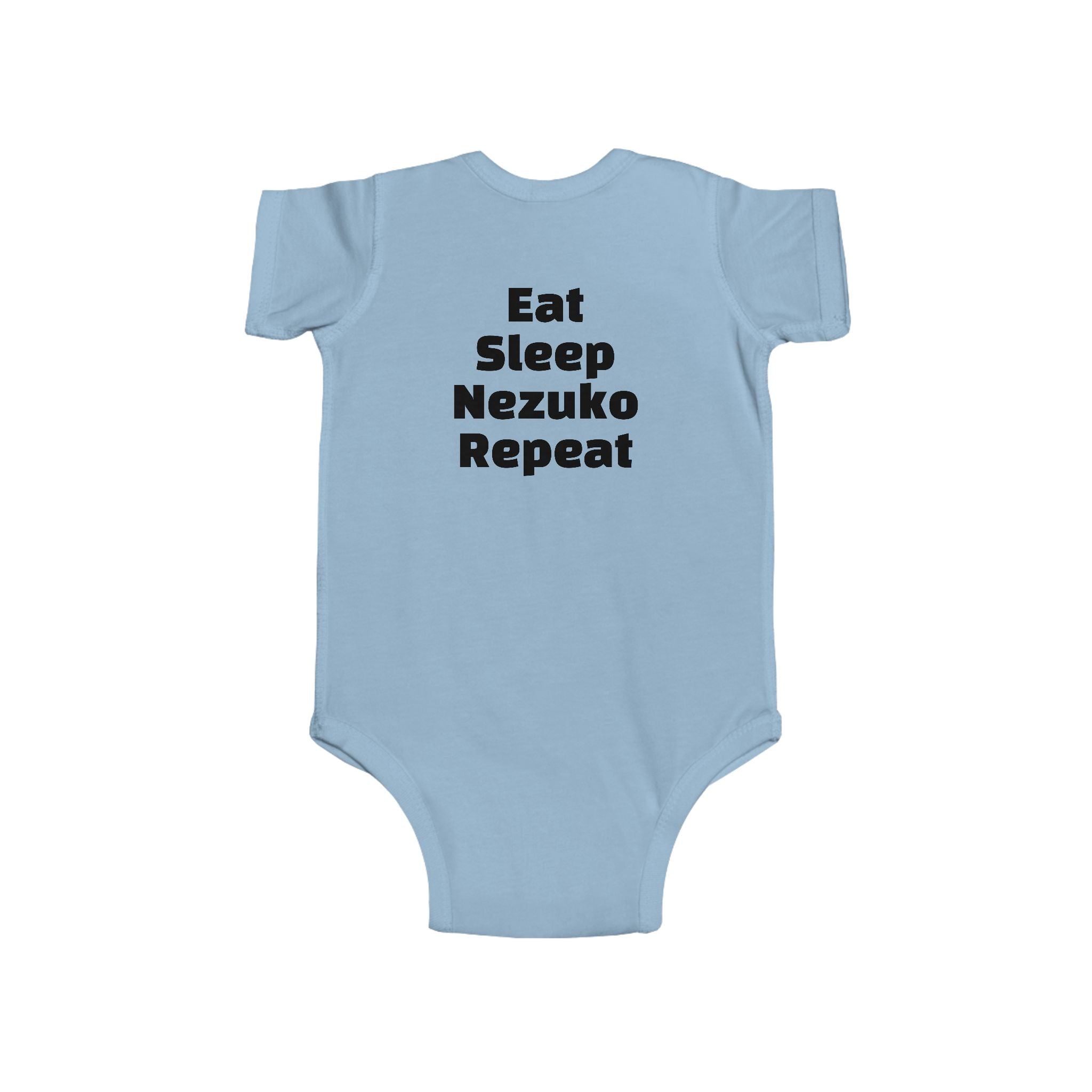 Nezuko Infant Bodysuit - Cute Chibi Character "Eat Sleep Nezuko Repeat" Baby Onesie