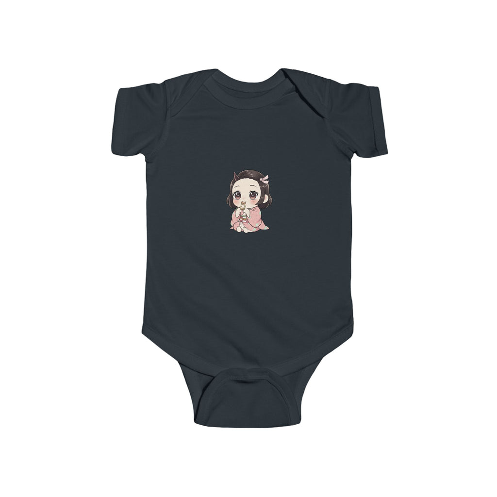 Nezuko Infant Bodysuit - Cute Chibi Character "Eat Sleep Nezuko Repeat" Baby Onesie