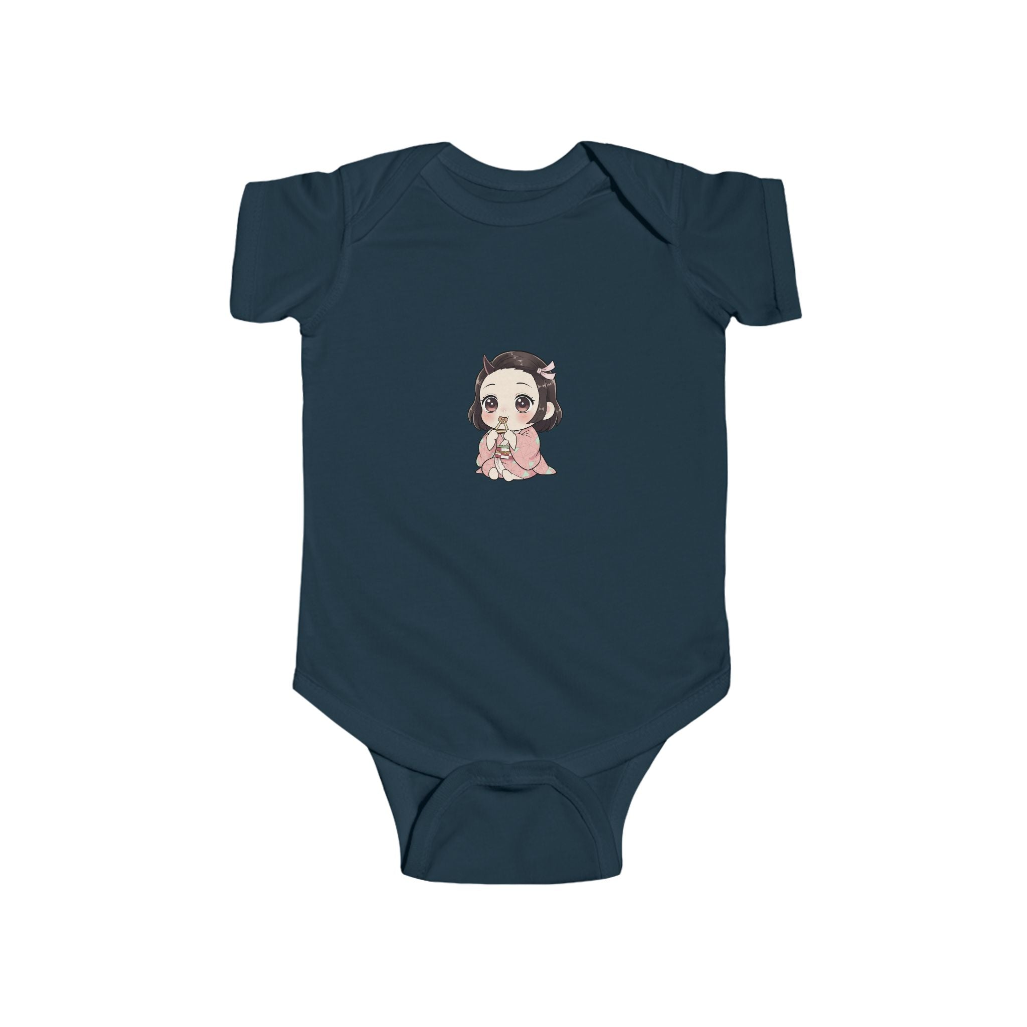 Nezuko Infant Bodysuit - Cute Chibi Character "Eat Sleep Nezuko Repeat" Baby Onesie