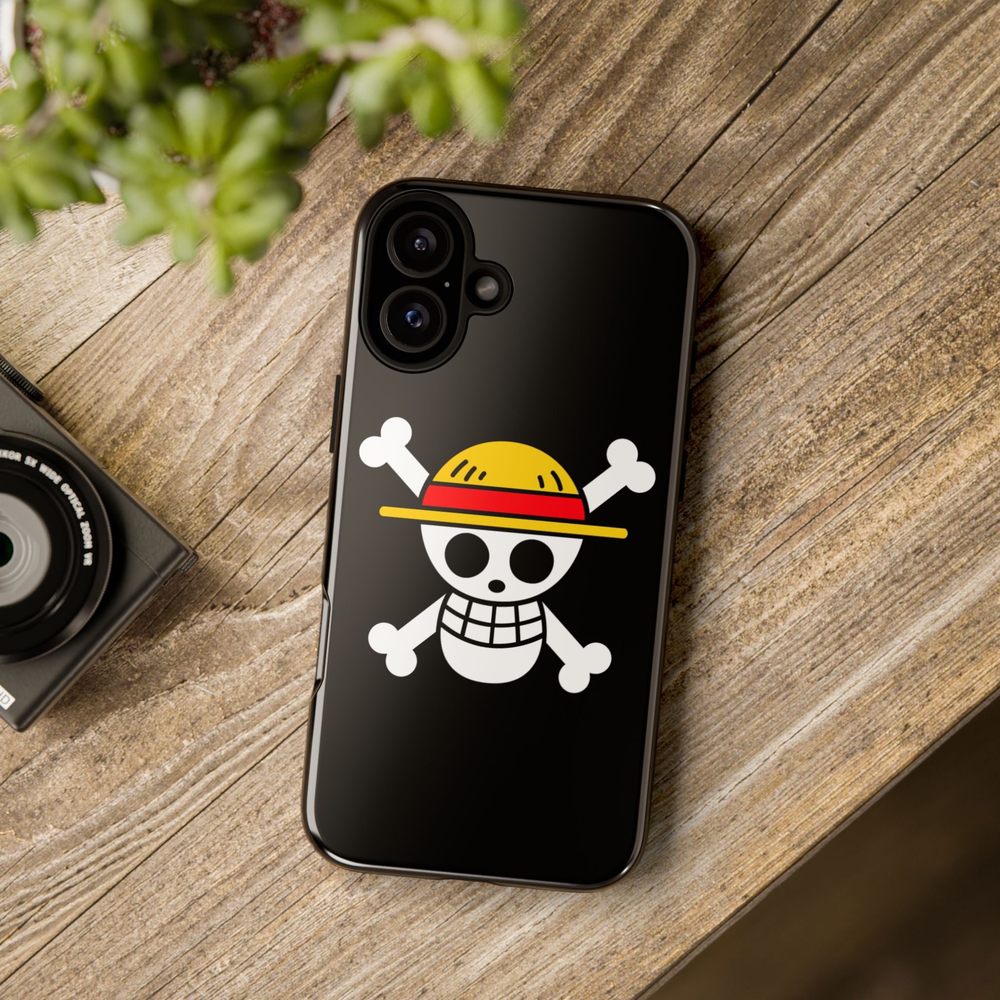 One Piece Straw Hat Skull Phone Case — Anime Pirate Jolly Roger Protective Cover