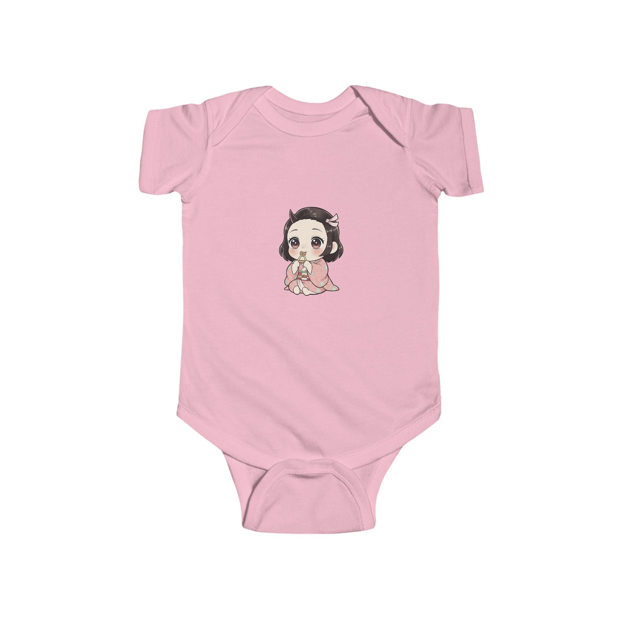 Nezuko Infant Bodysuit - Cute Chibi Character "Eat Sleep Nezuko Repeat" Baby Onesie