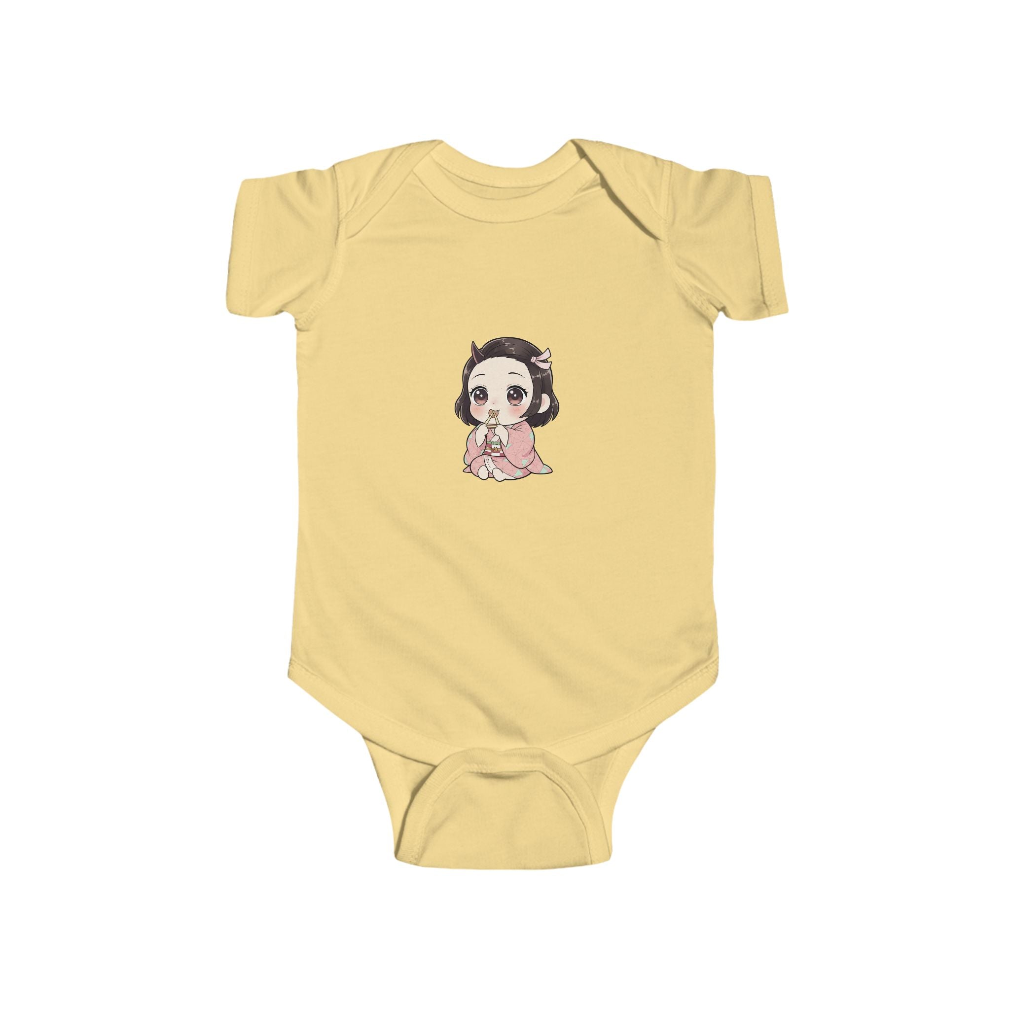 Nezuko Infant Bodysuit - Cute Chibi Character "Eat Sleep Nezuko Repeat" Baby Onesie