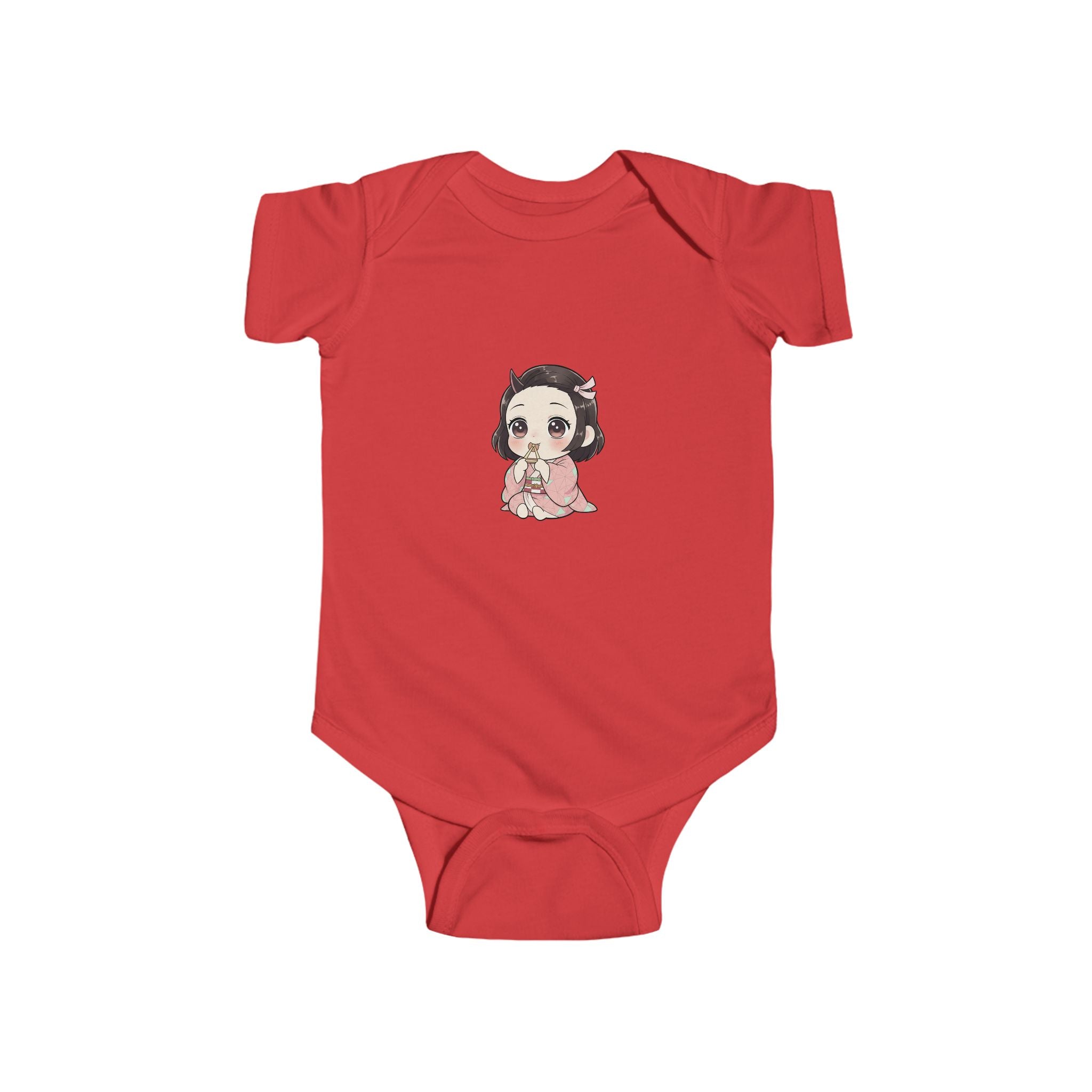 Nezuko Infant Bodysuit - Cute Chibi Character "Eat Sleep Nezuko Repeat" Baby Onesie