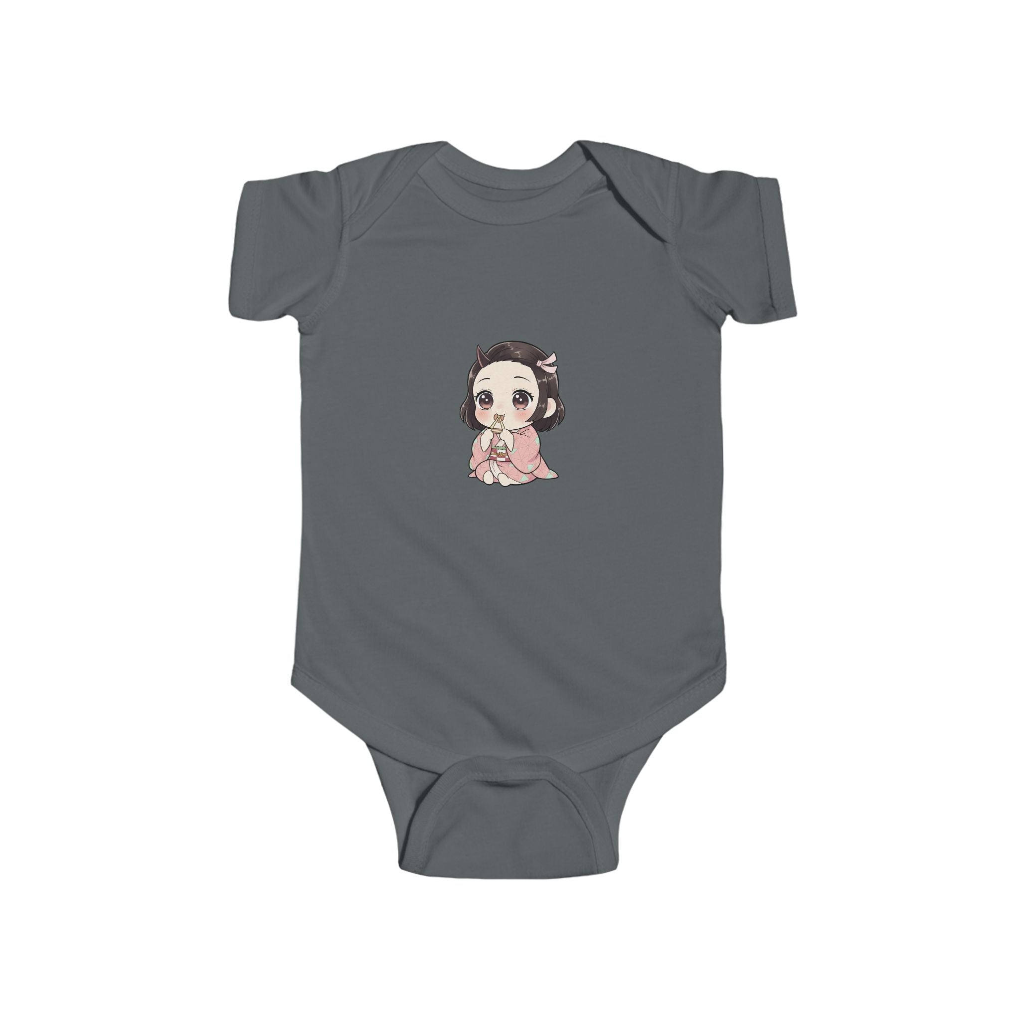 Nezuko Infant Bodysuit - Cute Chibi Character "Eat Sleep Nezuko Repeat" Baby Onesie