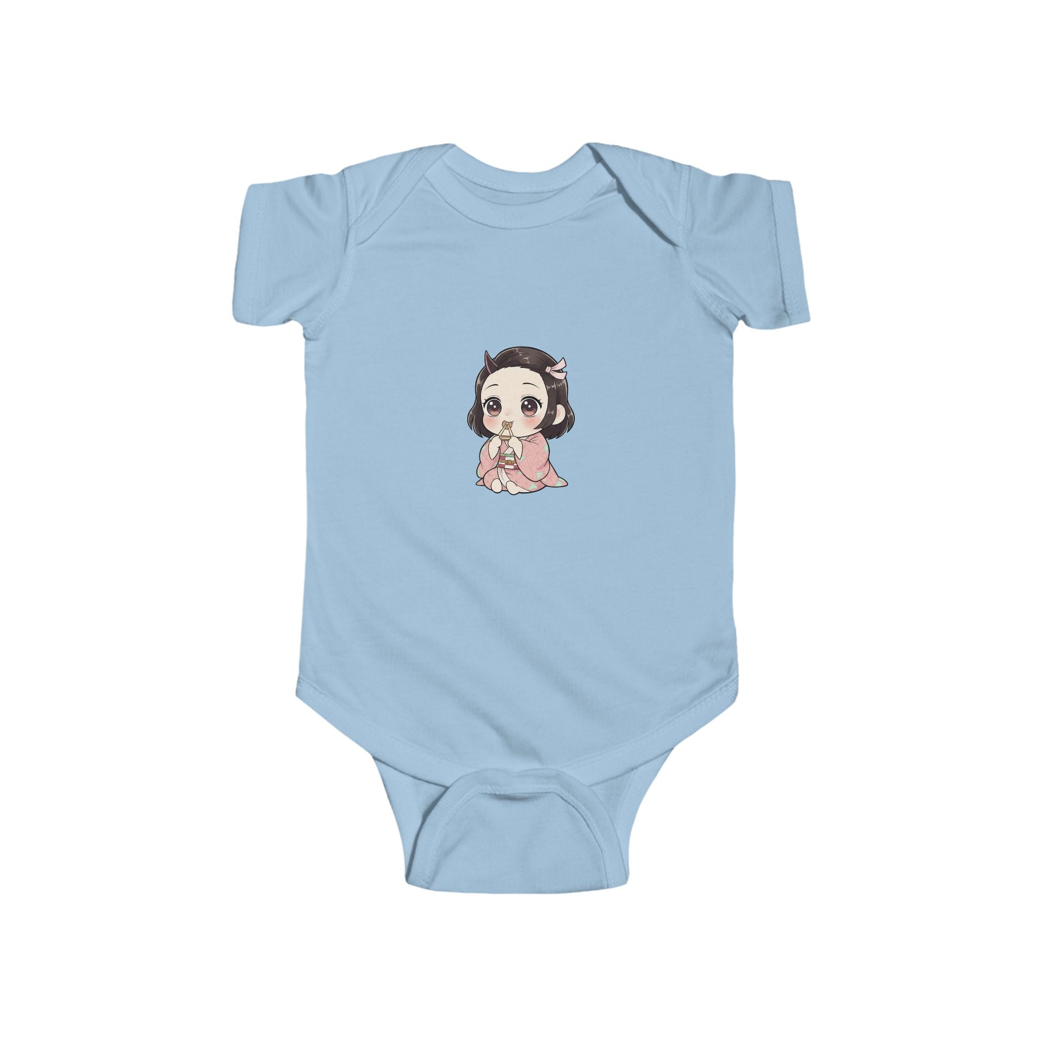 Nezuko Infant Bodysuit - Cute Chibi Character "Eat Sleep Nezuko Repeat" Baby Onesie