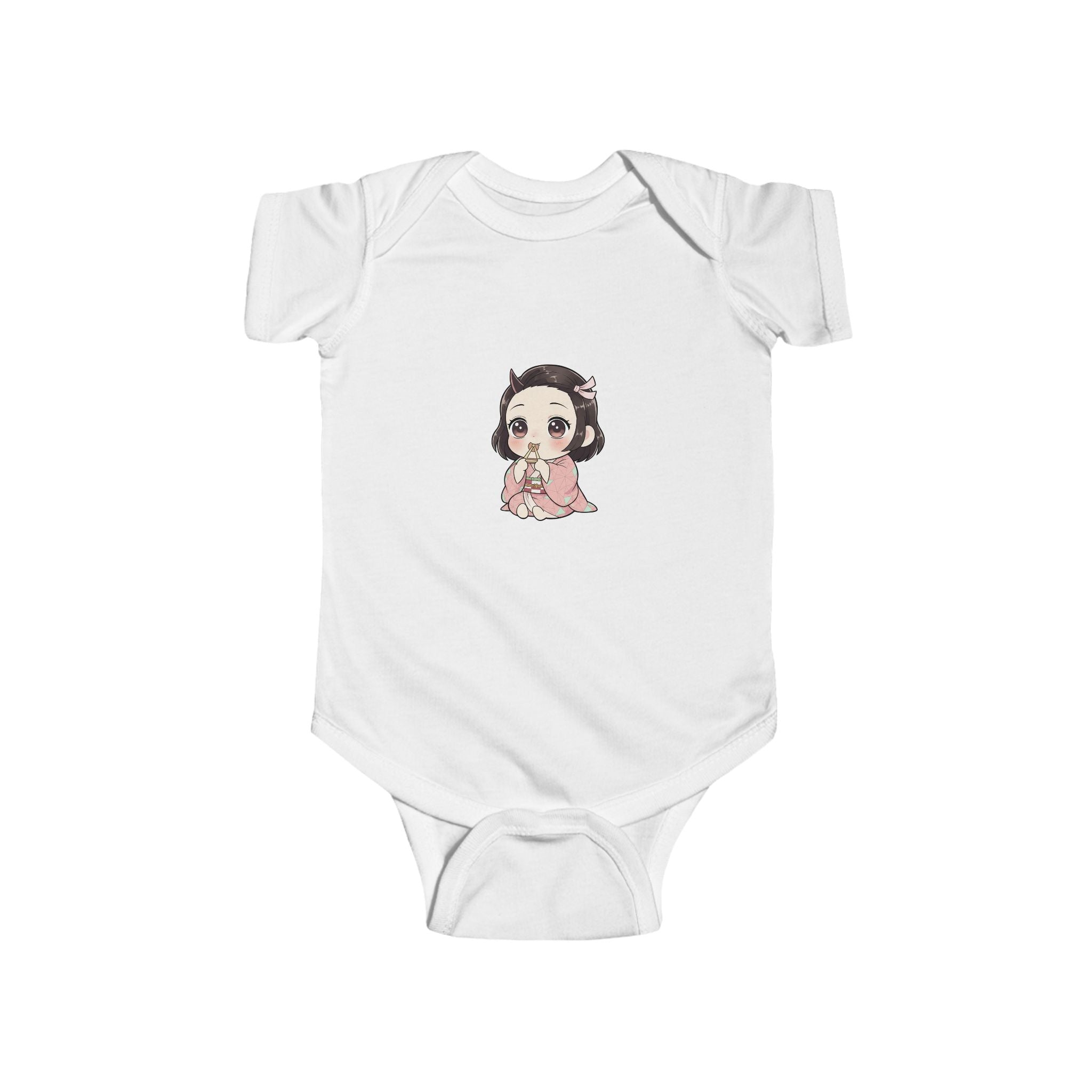 Nezuko Infant Bodysuit - Cute Chibi Character "Eat Sleep Nezuko Repeat" Baby Onesie