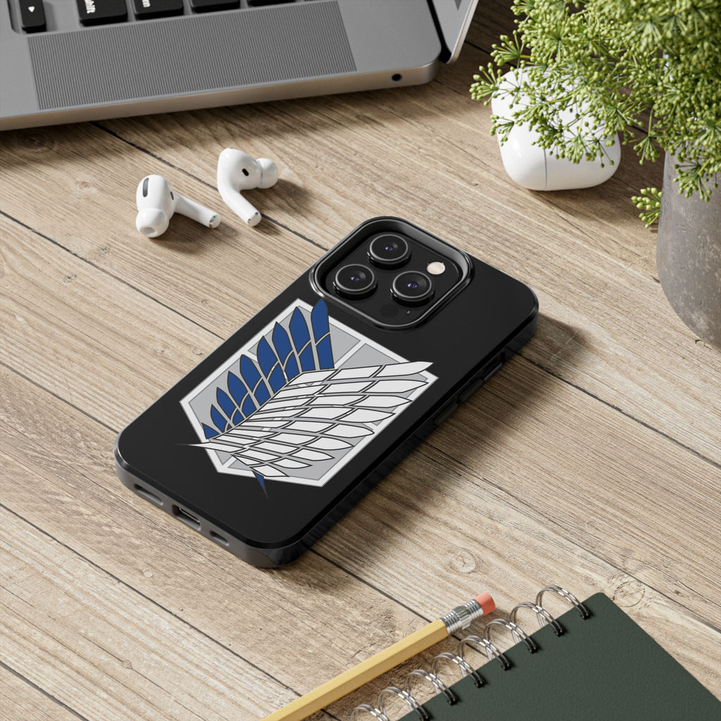 Attack On Titan Survey Corps Tough Phone Case — Anime Wings Emblem Protective iPhone Cover