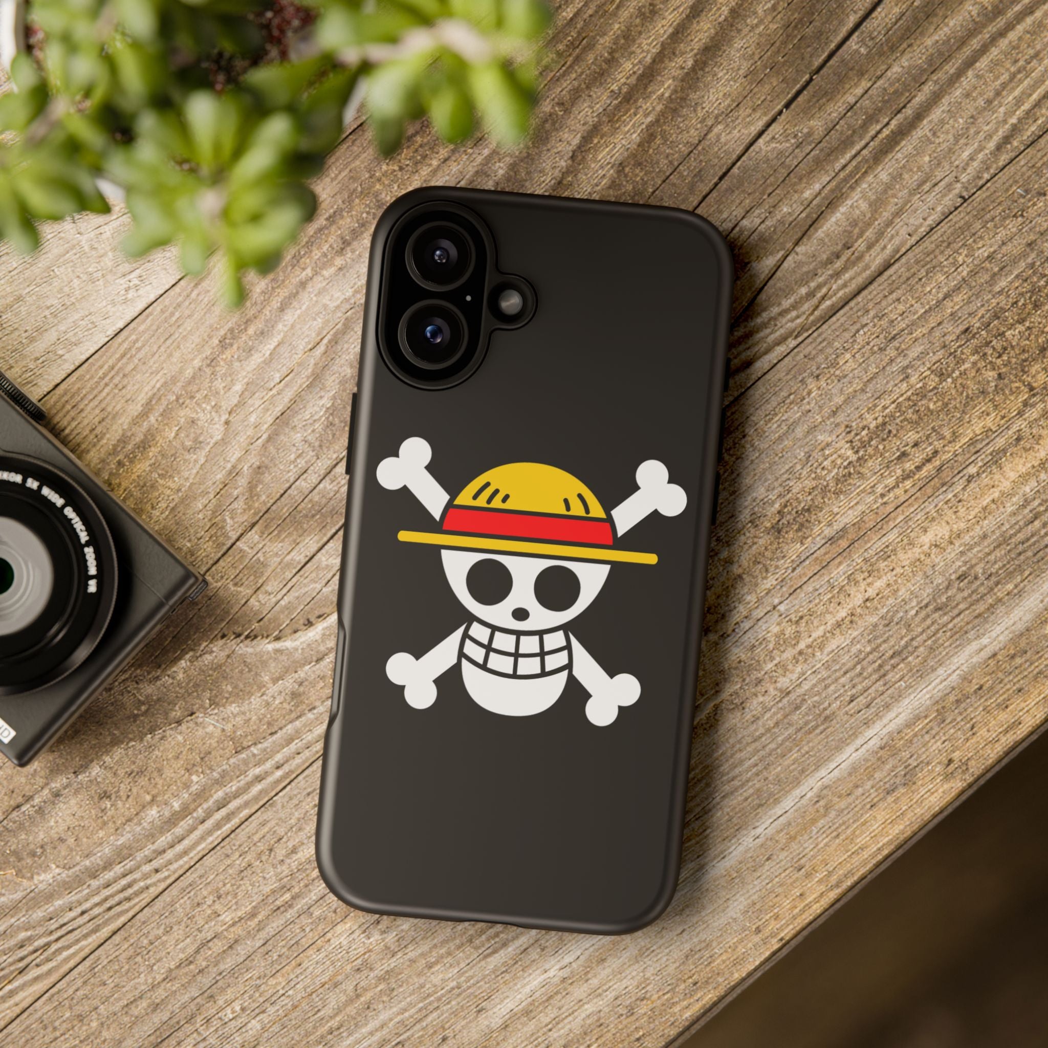 One Piece Straw Hat Skull Phone Case — Anime Pirate Jolly Roger Protective Cover