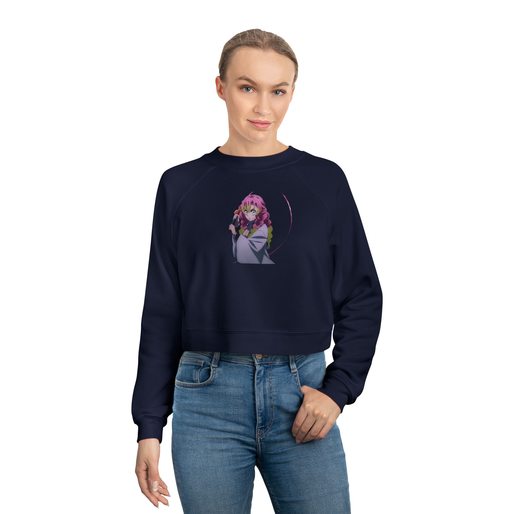 Demon Slayer Cropped Pullover — Love hashira mitsuri Graphic