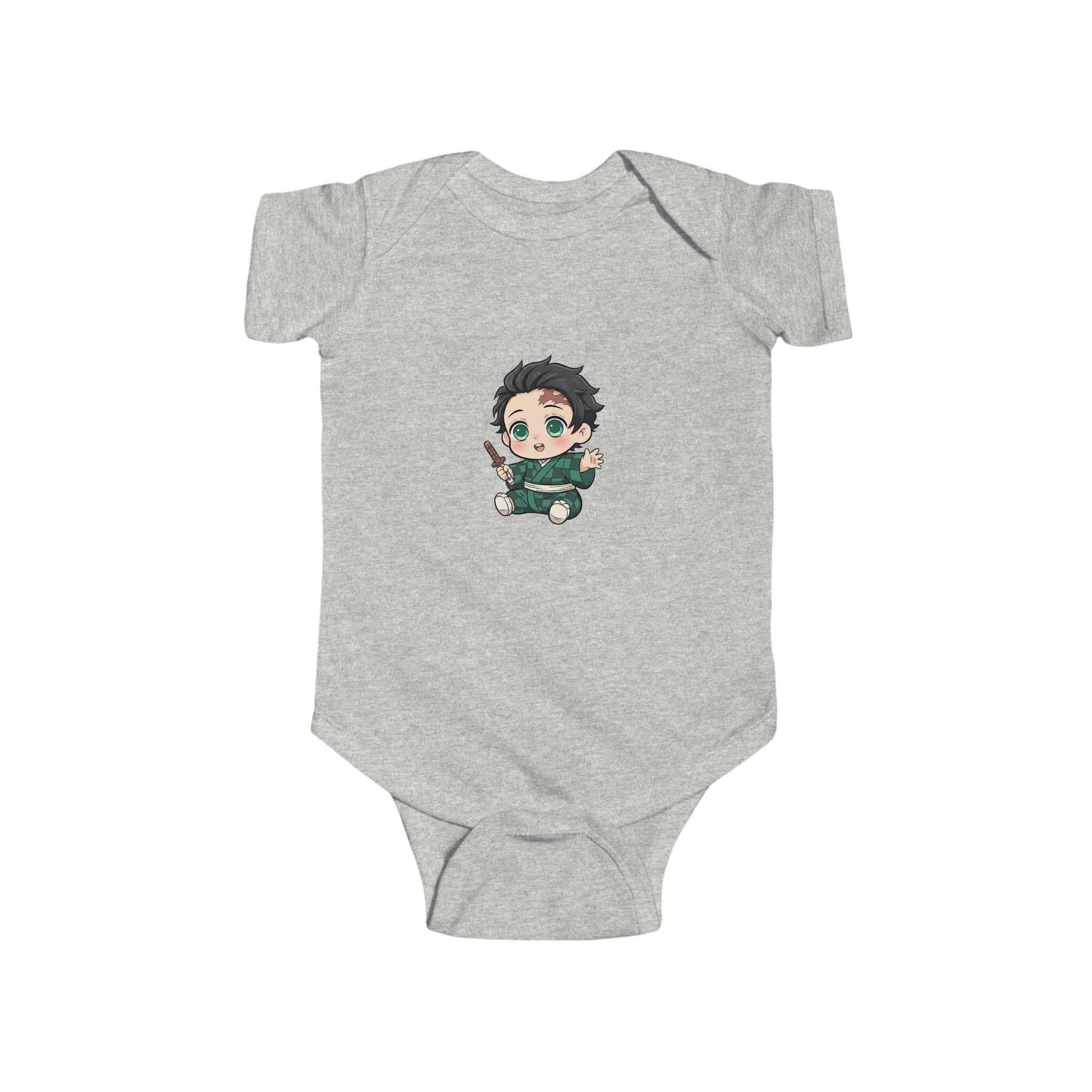 Tanjiro Baby Bodysuit — Chibi Demon Slayer Infant Onesie "Eat Sleep Tanjiro Repeat"