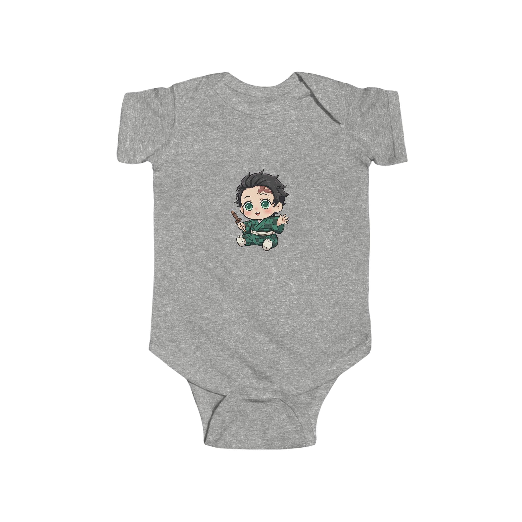 Tanjiro Baby Bodysuit — Chibi Demon Slayer Infant Onesie "Eat Sleep Tanjiro Repeat"