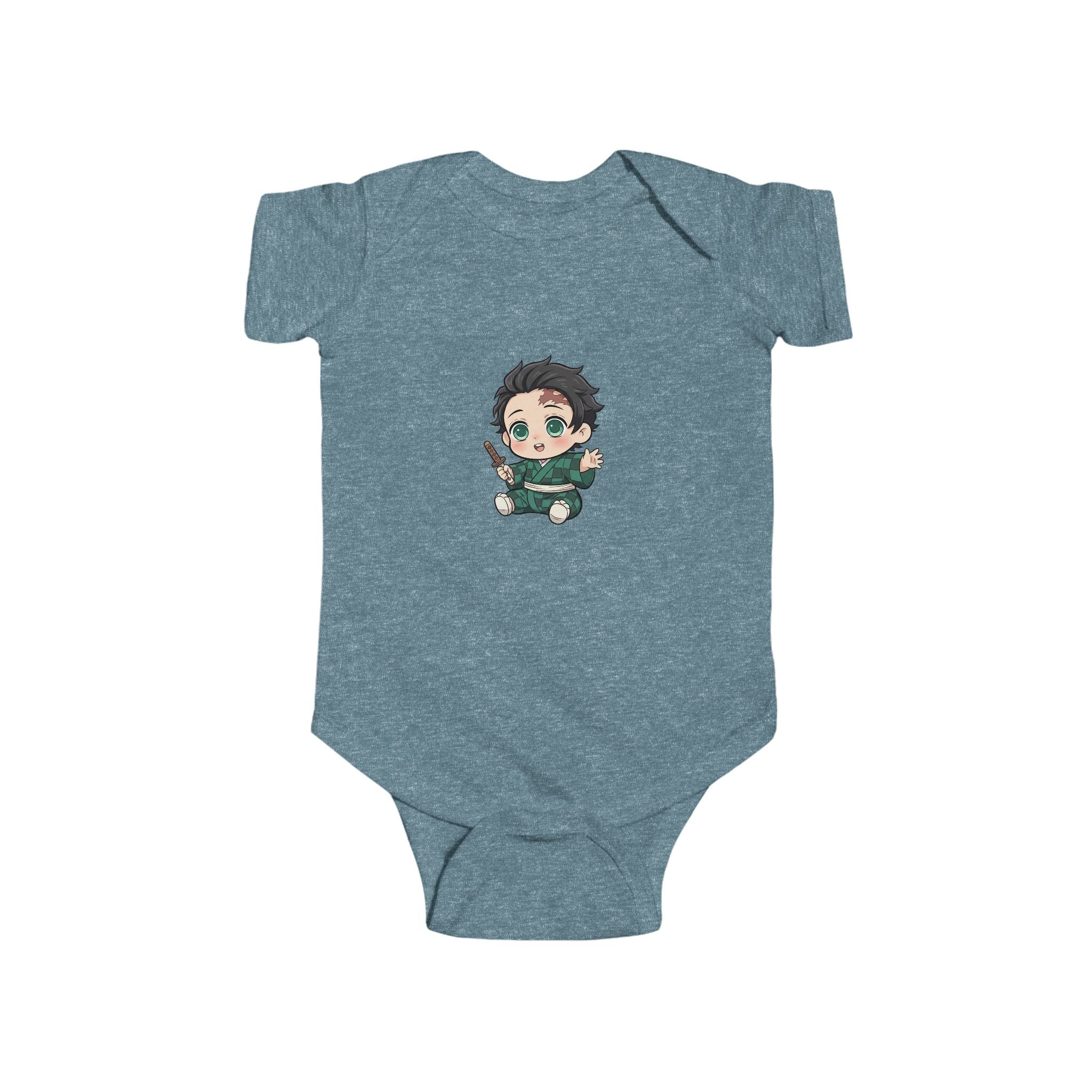 Tanjiro Baby Bodysuit — Chibi Demon Slayer Infant Onesie "Eat Sleep Tanjiro Repeat"