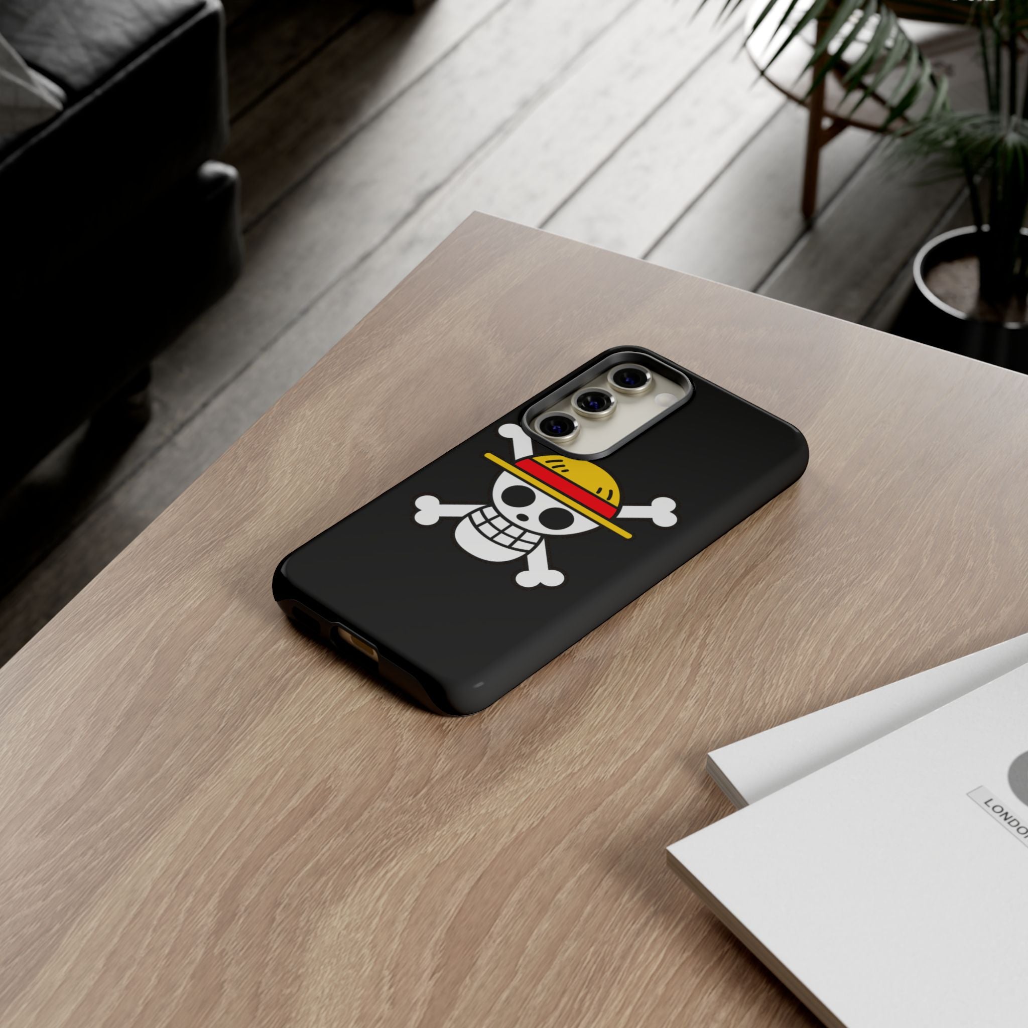 One Piece Straw Hat Skull Phone Case — Anime Pirate Jolly Roger Protective Cover