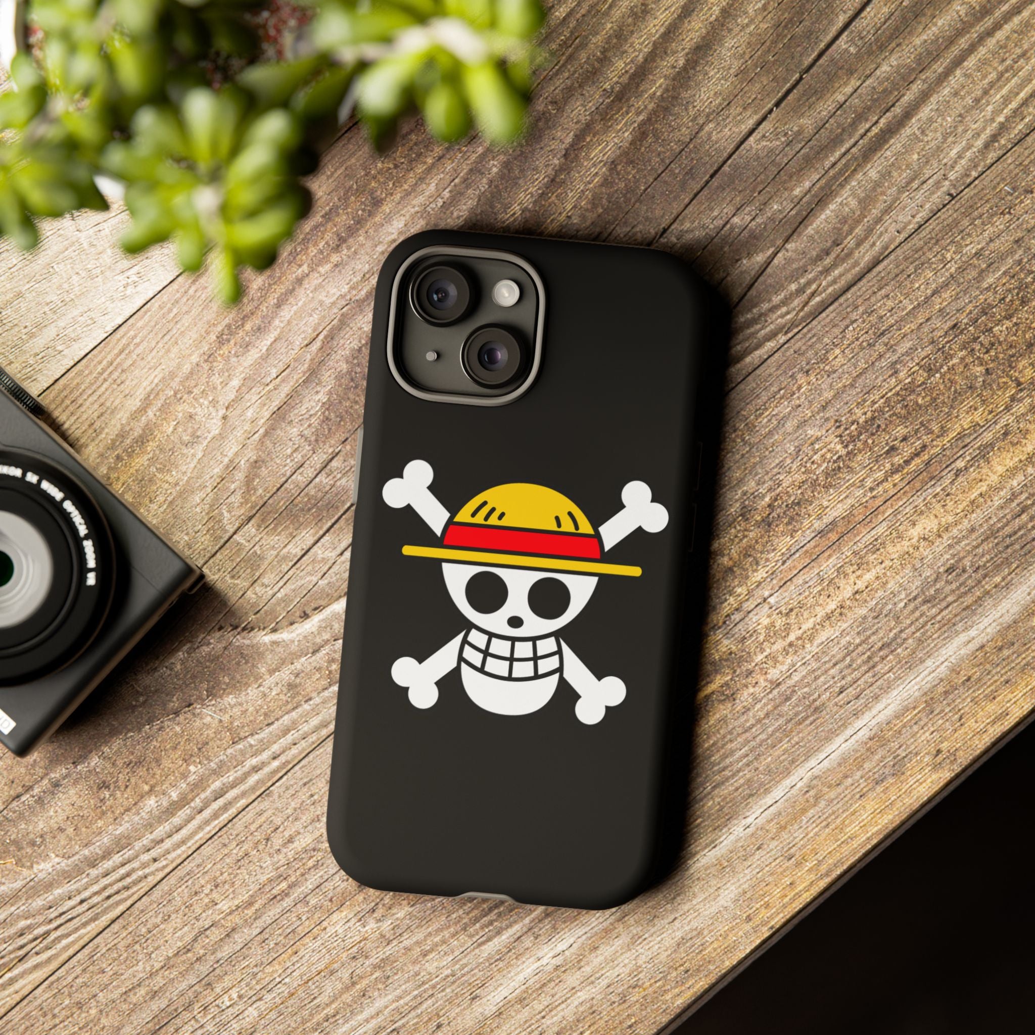 One Piece Straw Hat Skull Phone Case — Anime Pirate Jolly Roger Protective Cover