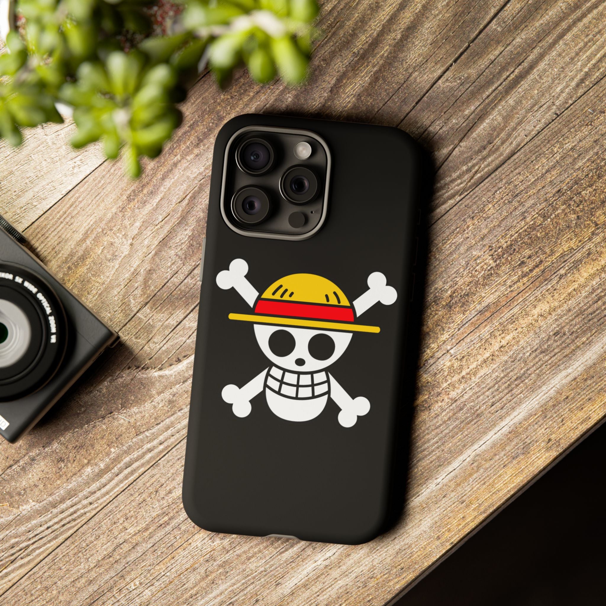 One Piece Straw Hat Skull Phone Case — Anime Pirate Jolly Roger Protective Cover